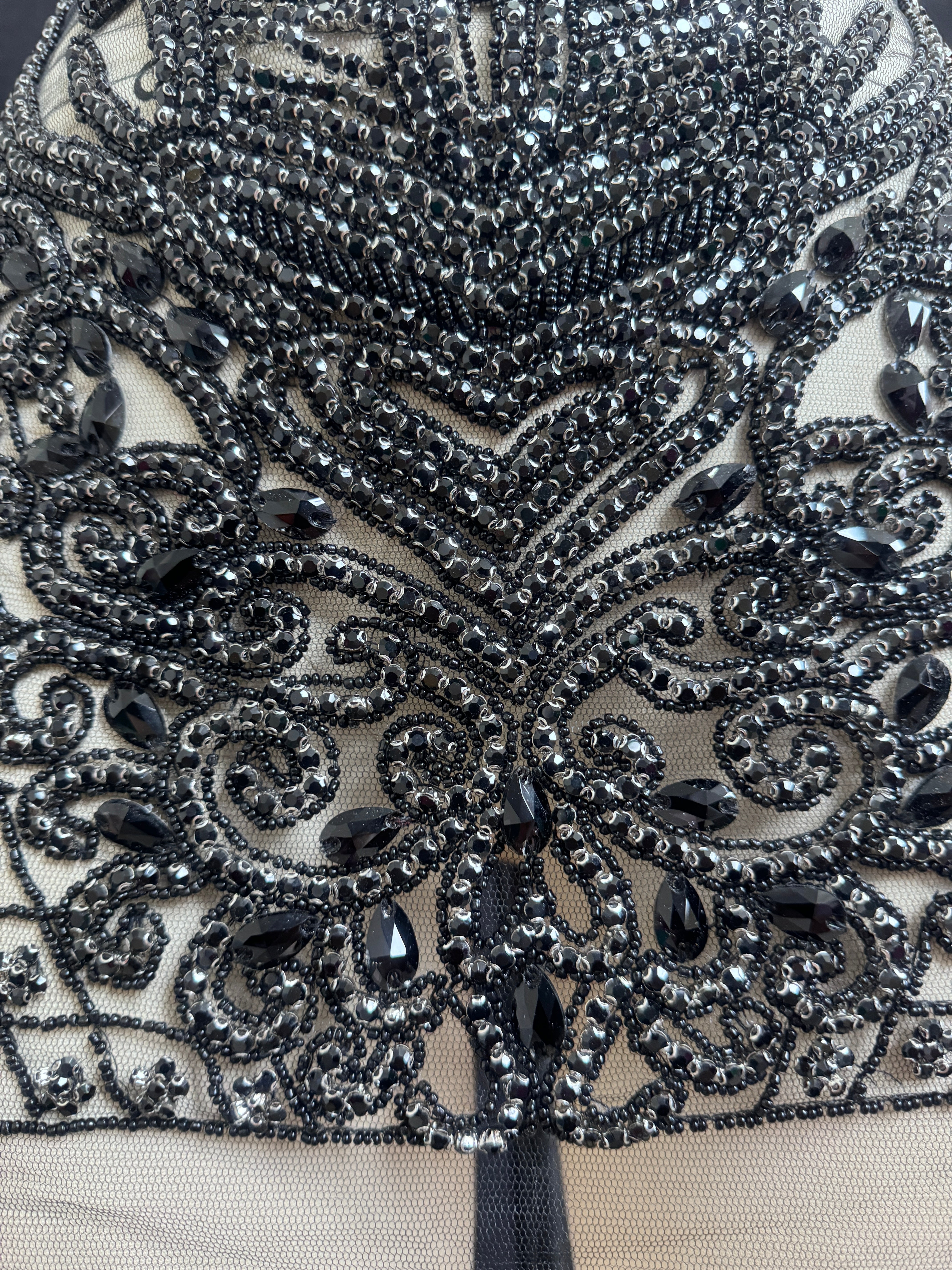 Brenda Risque Textiles Brenda Black Rhinestone Bodice Applique – KikiTextiles