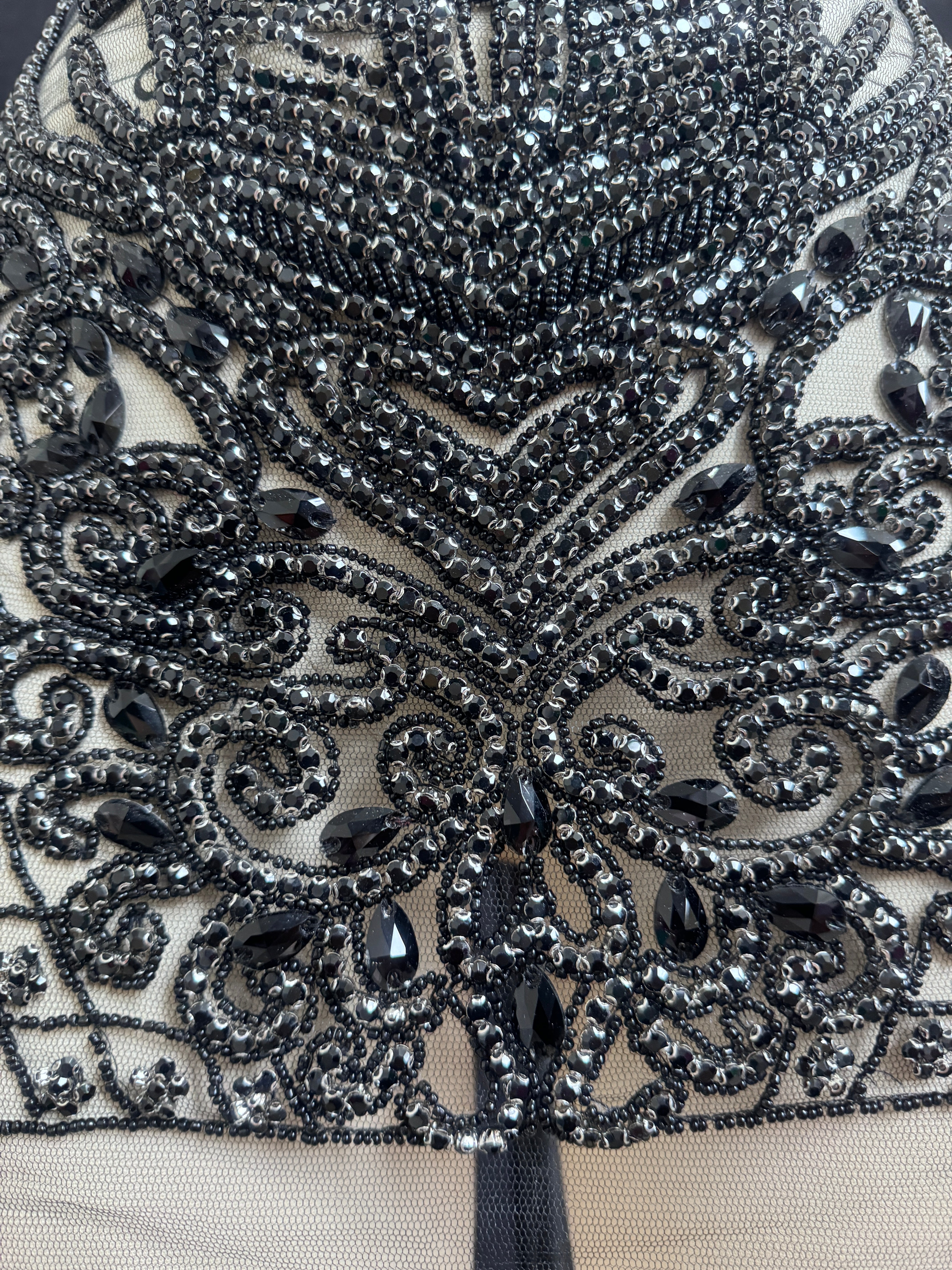 Brenda Black Rhinestone Bodice Applique, online textile store, sewing, fabric store, sewing store, cheap fabric store, kiki textiles