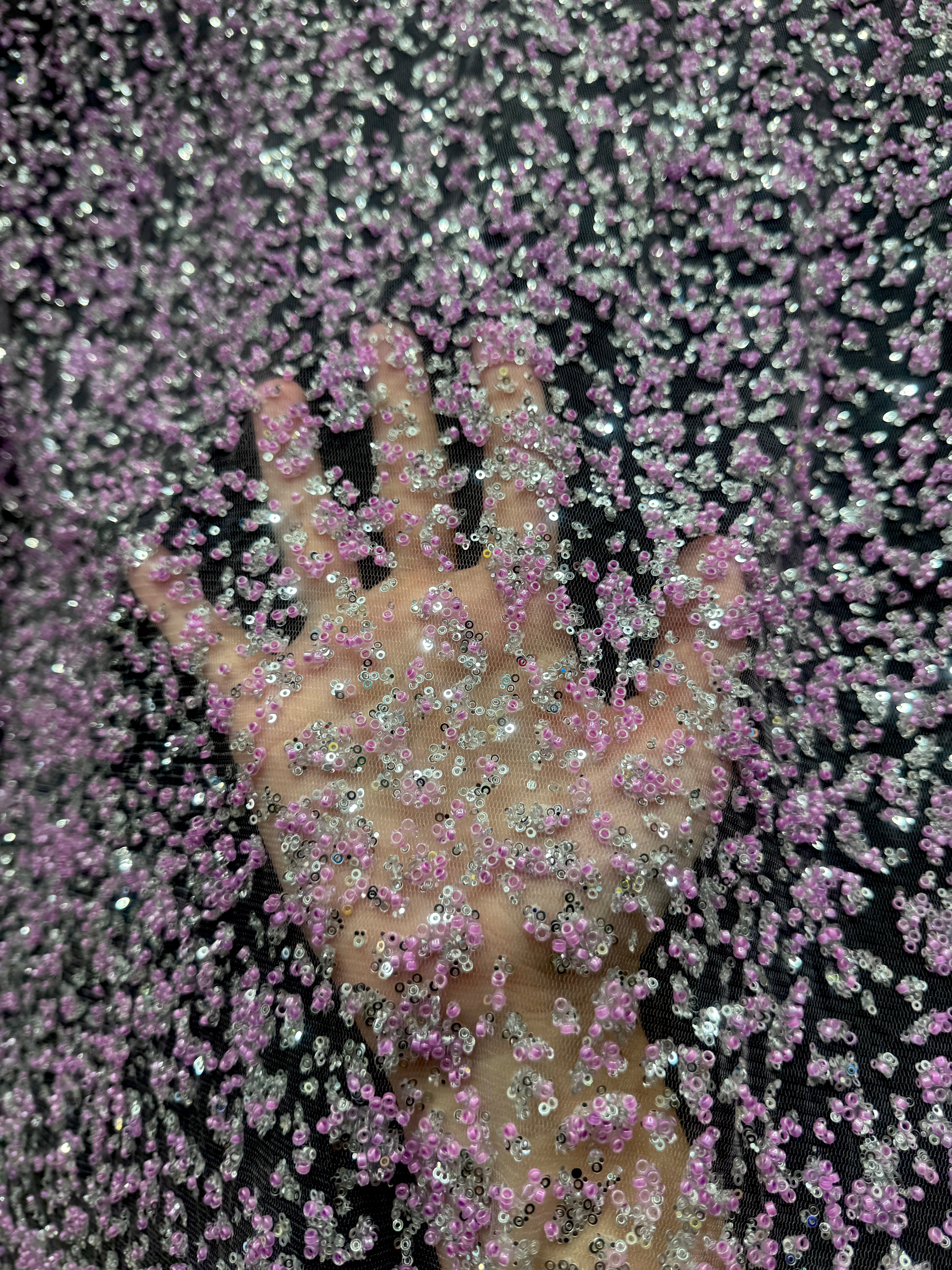 Lilac-Silver Beaded Sequin Lace,online textile store, sewing, fabric store, sewing store, cheap fabric store, kiki textiles