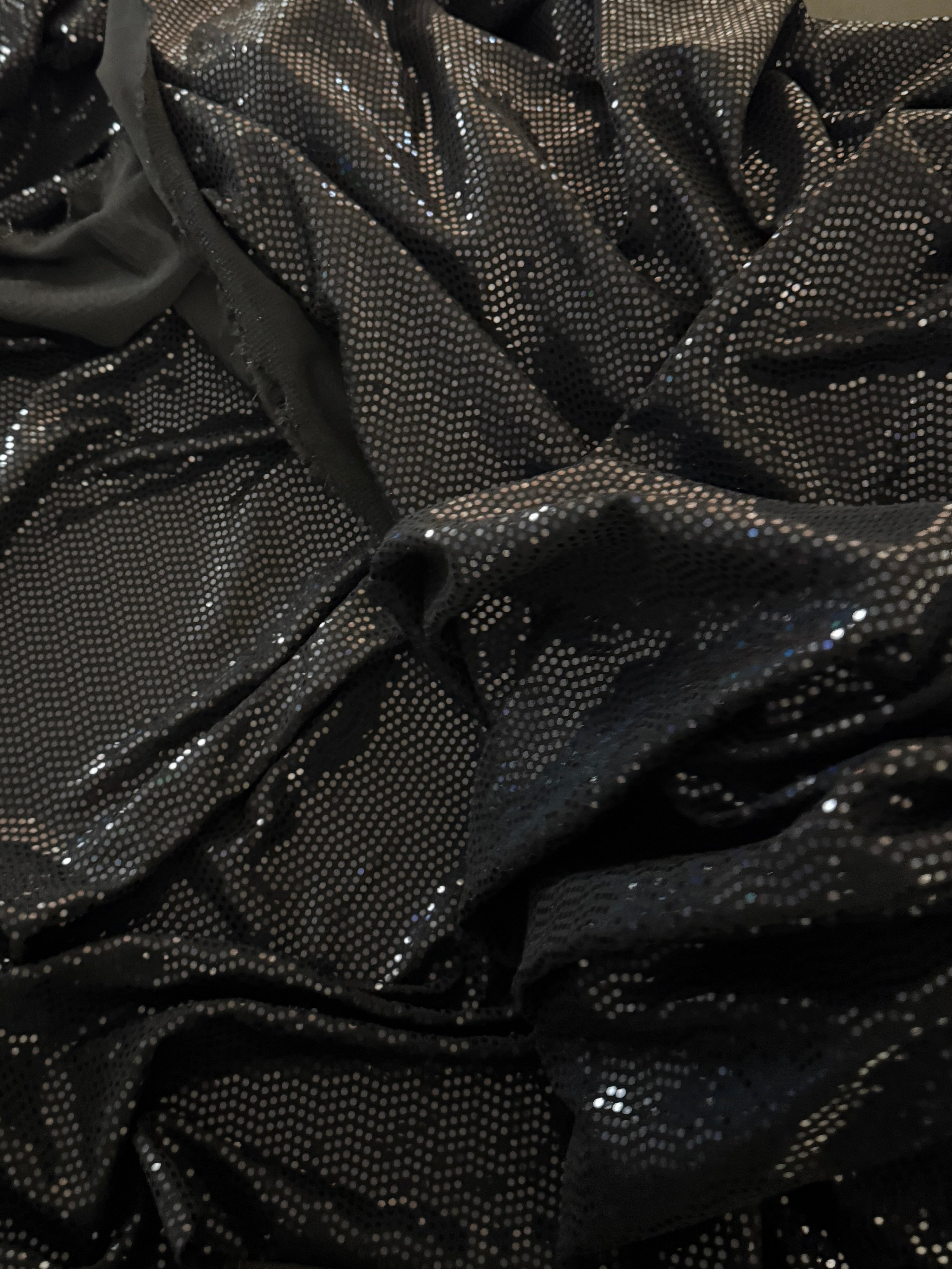 Black Sequin Mirror Foiled Spandex, Sequin Spandex, Sequin Lycra, Foil Spandex, Mirror Spandex, Mirror Fabric, Metallic Spandex, Metallic Fabric, Foil Fabric