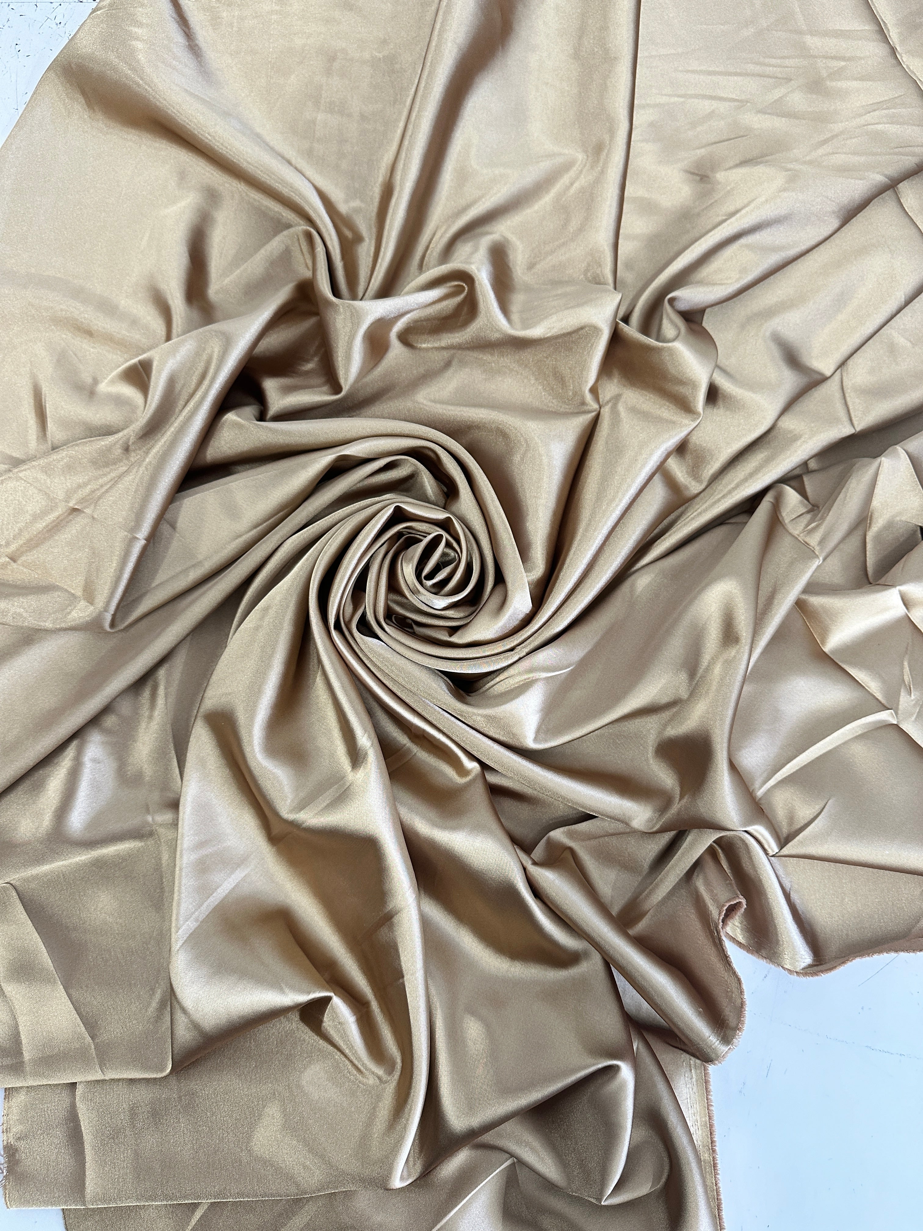 Deluxe Gold Stretch Crepe Back Satin, Gold Satin, Premium Stretch Crepe Back Satin, Satin for Bride, Satin for Women, Satin in Low Price, Cheap Satin, Satin on Sale