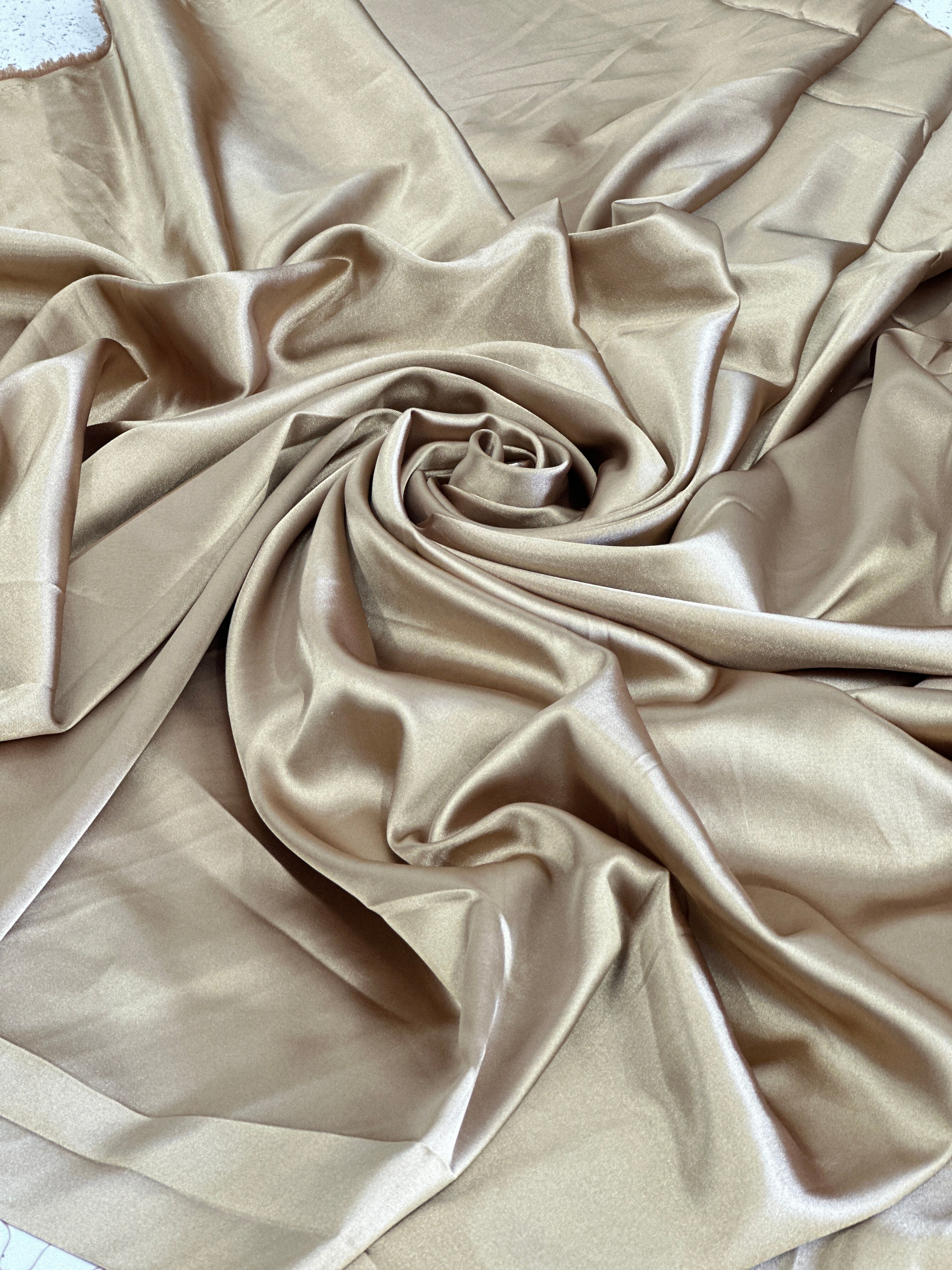 Deluxe Gold Stretch Crepe Back Satin, Shop Fabrics Online, Sewing, Fabric Store, Sewing Store, Cheap Fabric Store, Kiki Textiles, Textile by the Yard