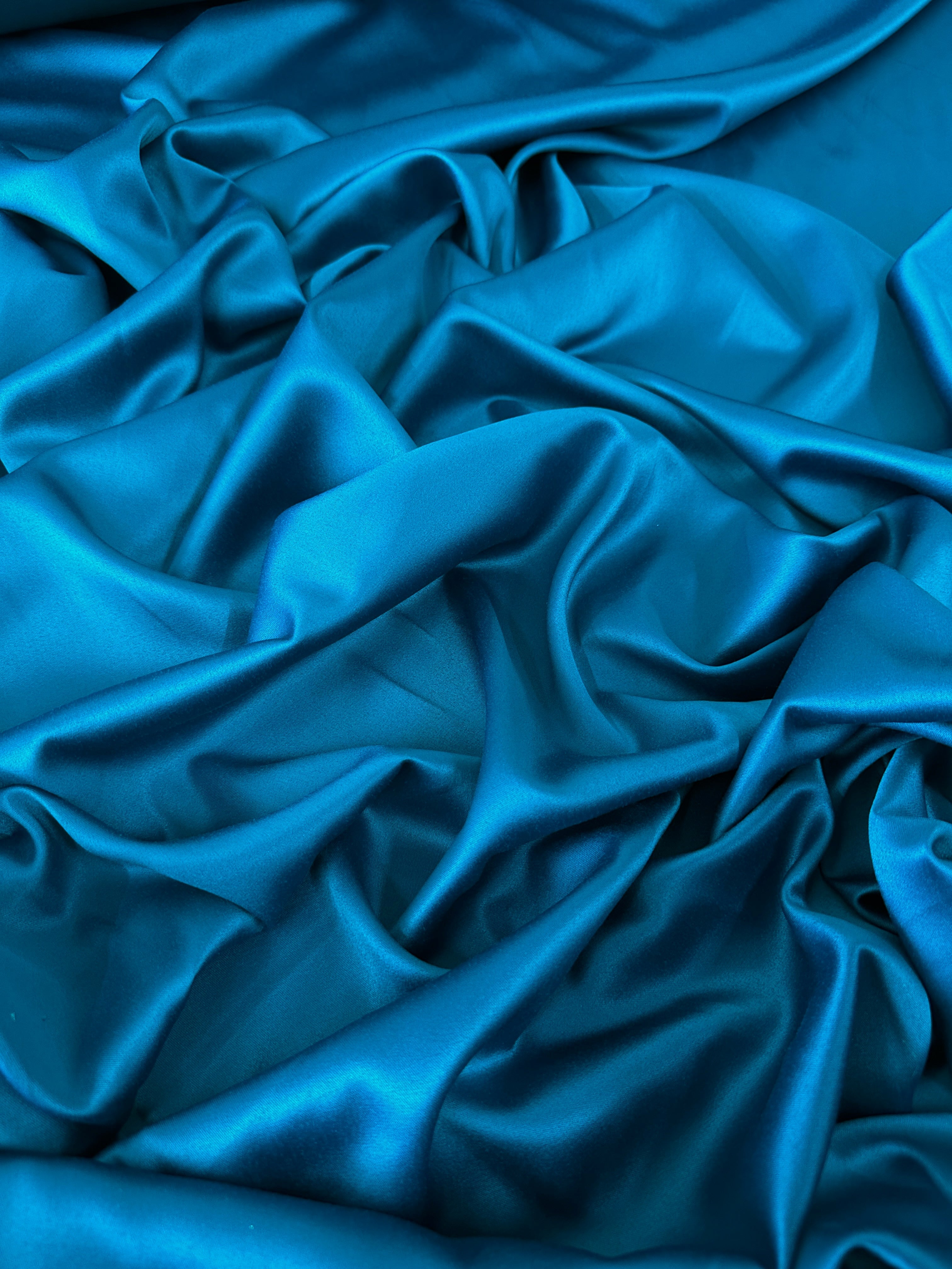 teal blue stretch crepe back satin, blue stretch crepe back satin, dark blue stretch crepe back satin, premium stretch crepe back satin, satin for bride, satin for woman, satin in low price, cheap satin, satin on sale