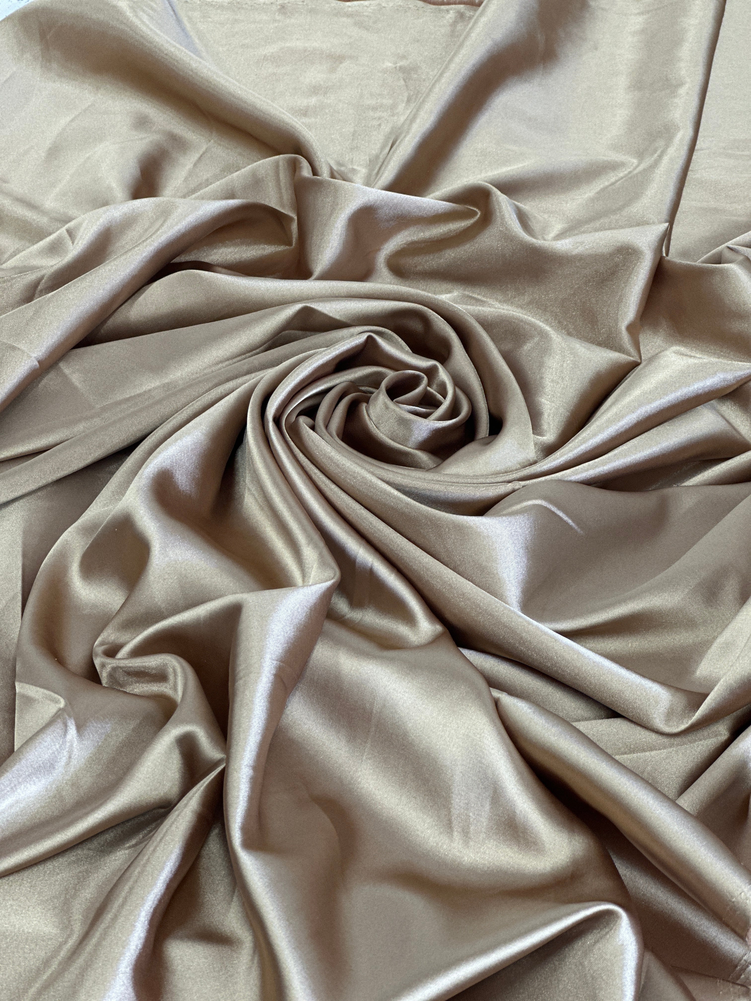 Deluxe Gold Stretch Crepe Back Satin, Shop Fabrics Online, Sewing, Fabric Store, Sewing Store, Cheap Fabric Store, Kiki Textiles, Textile by the Yard