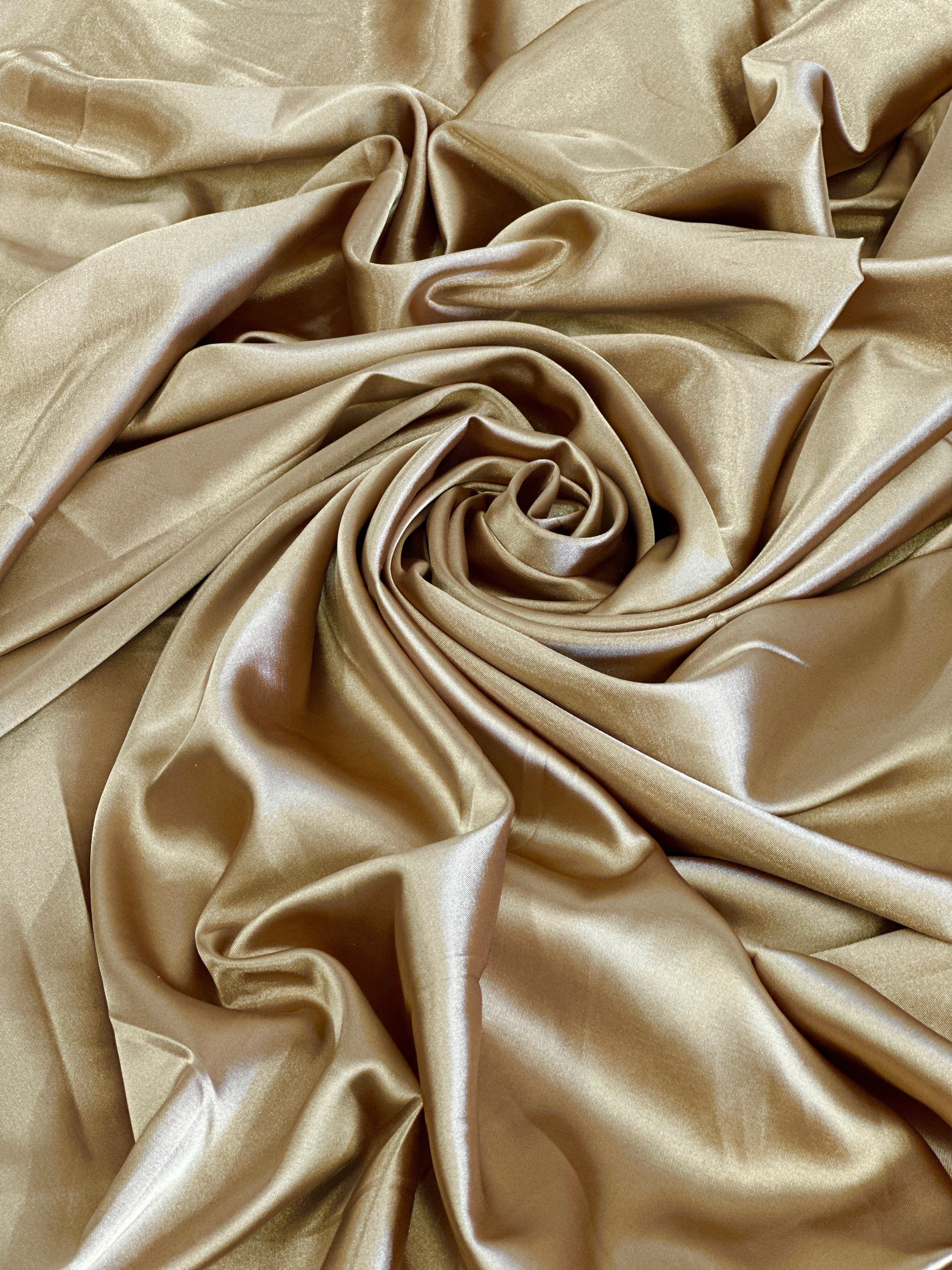Deluxe Gold Stretch Crepe Back Satin, Gold Satin, Premium Stretch Crepe Back Satin, Satin for Bride, Satin for Women, Satin in Low Price, Cheap Satin, Satin on Sale