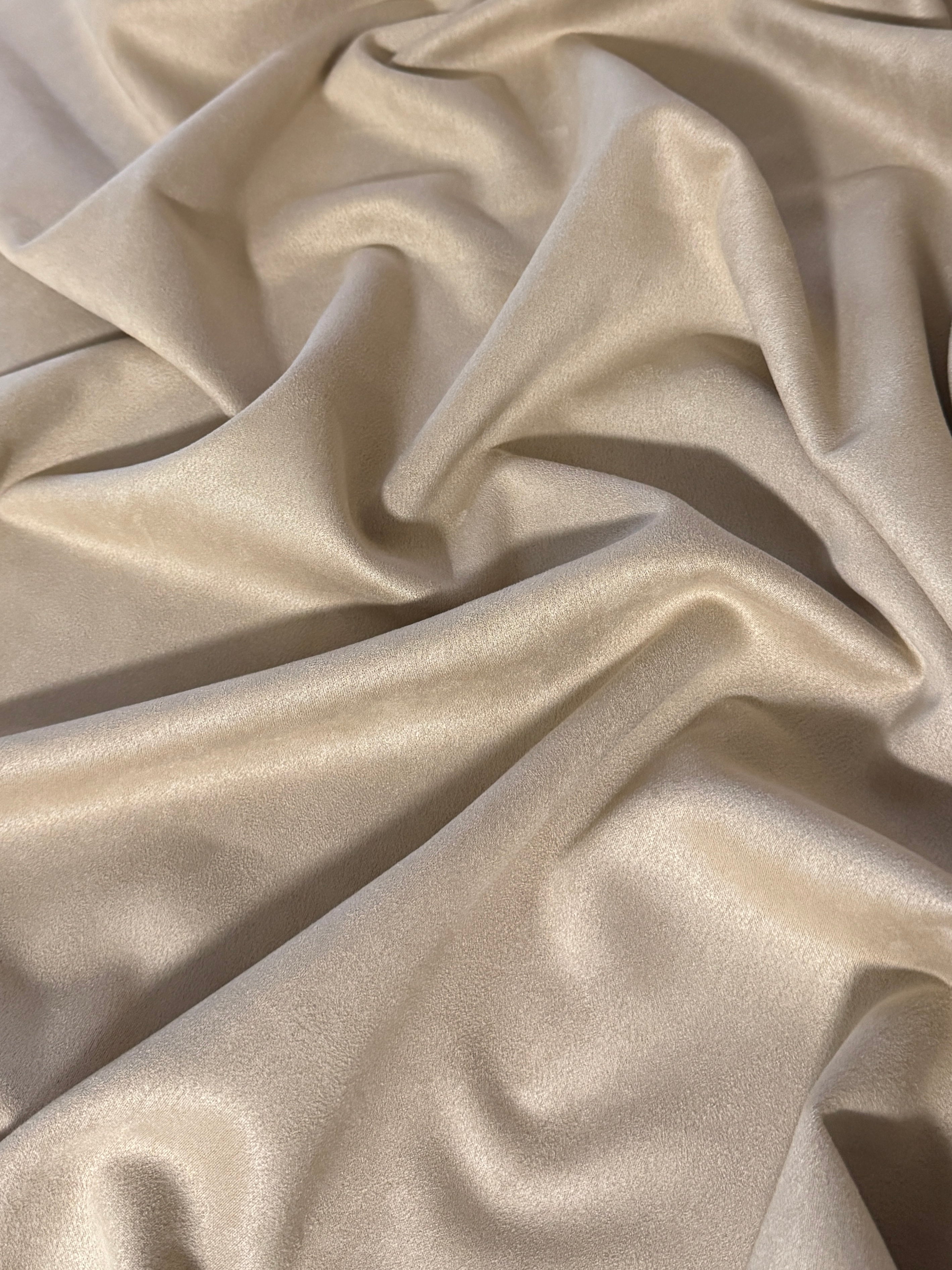 Tan Beige Stretch Apparel Techno Suede, Techno Suede Fabric, Faux Suede Fabric, Microfiber Suede Fabric, Vegan Suede Fabric, Elastic Suede Fabric, Spandex Suede Fabric, Suede Knit Fabric