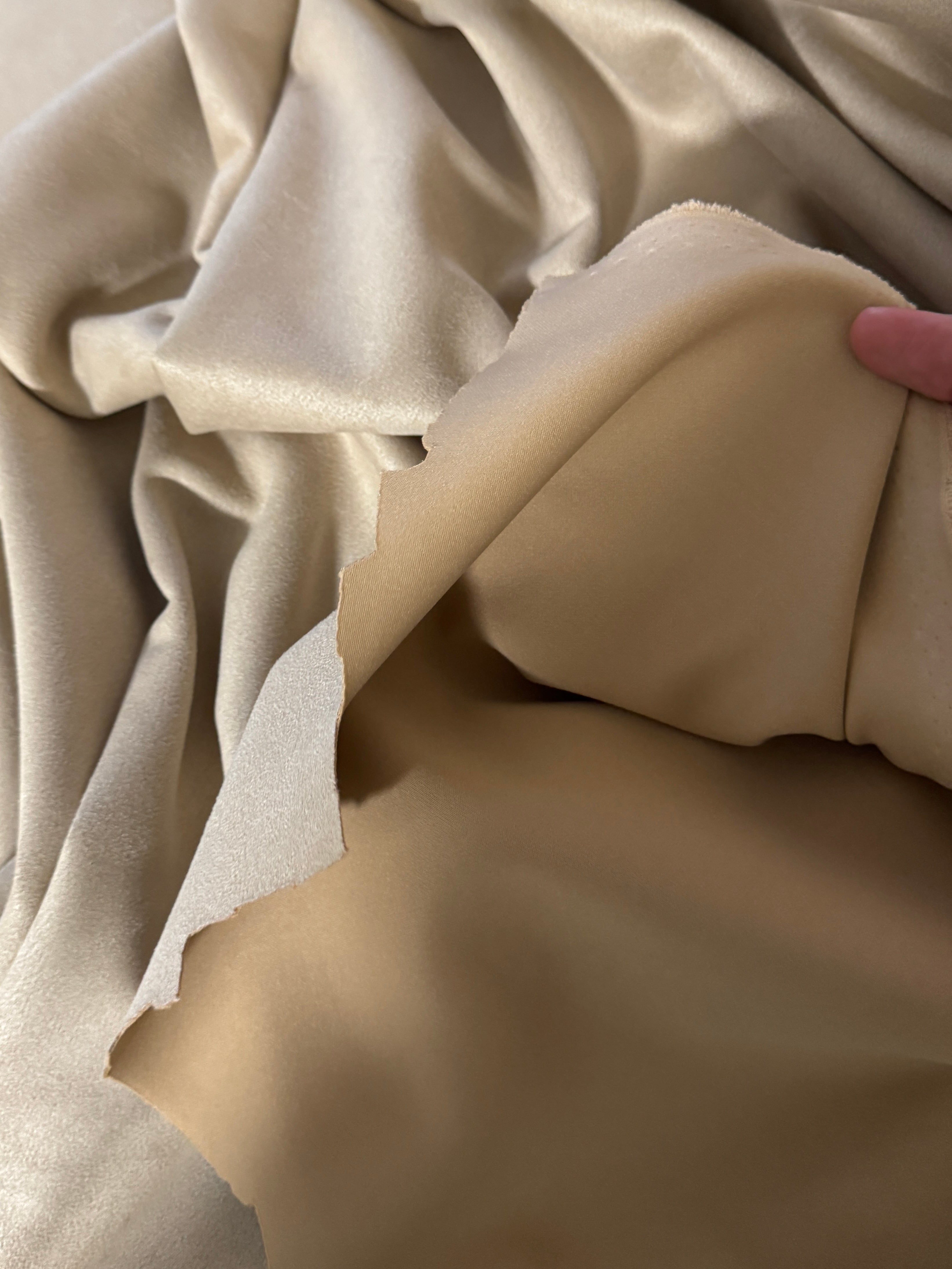 Tan Beige Stretch Apparel Techno Suede, Fabric Store, Sewing Store, Cheap Fabric Store, Kiki Textiles, Textile by the Yard