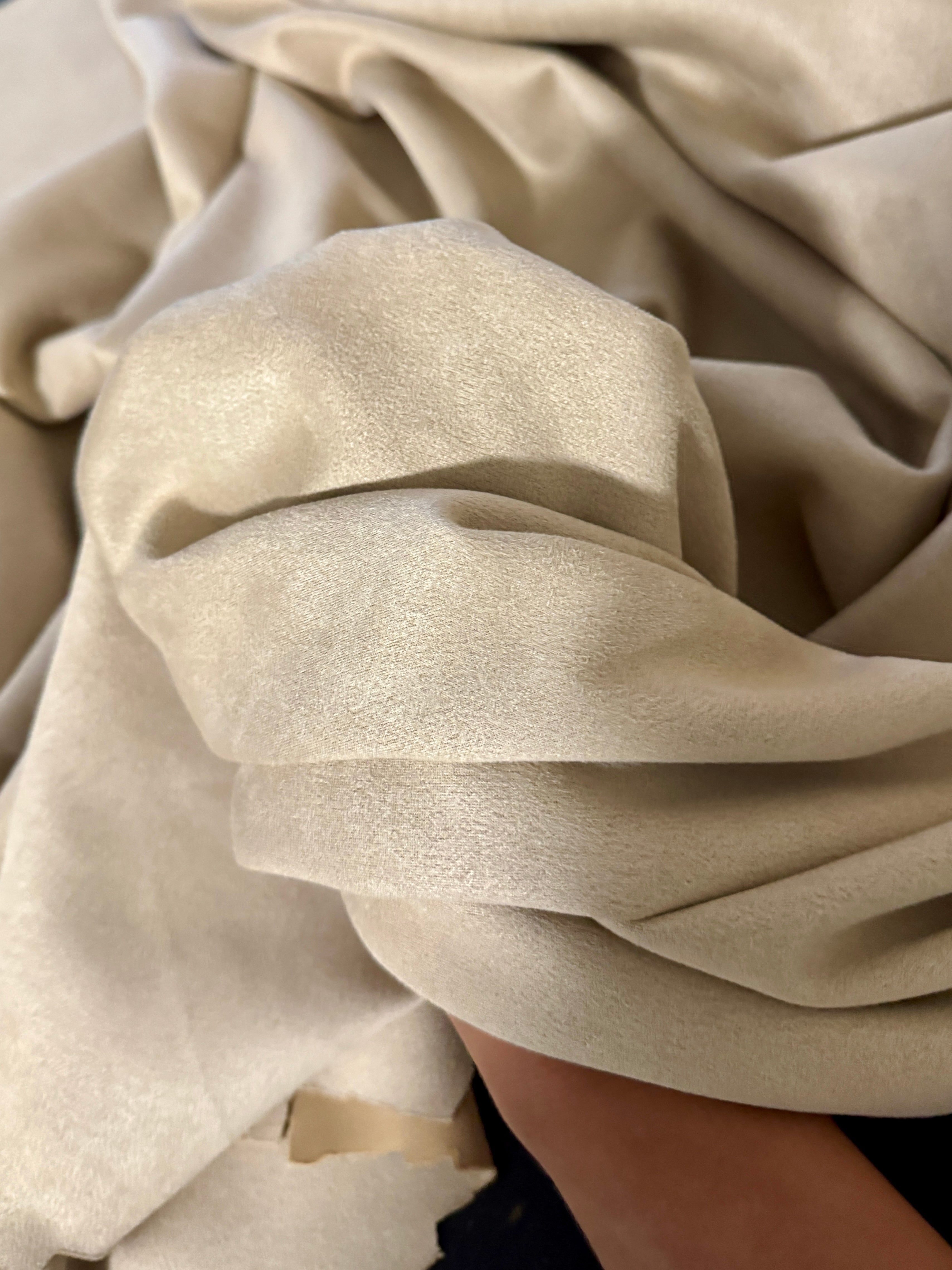 Tan Beige Stretch Apparel Techno Suede, Fabric Store, Sewing Store, Cheap Fabric Store, Kiki Textiles, Textile by the Yard