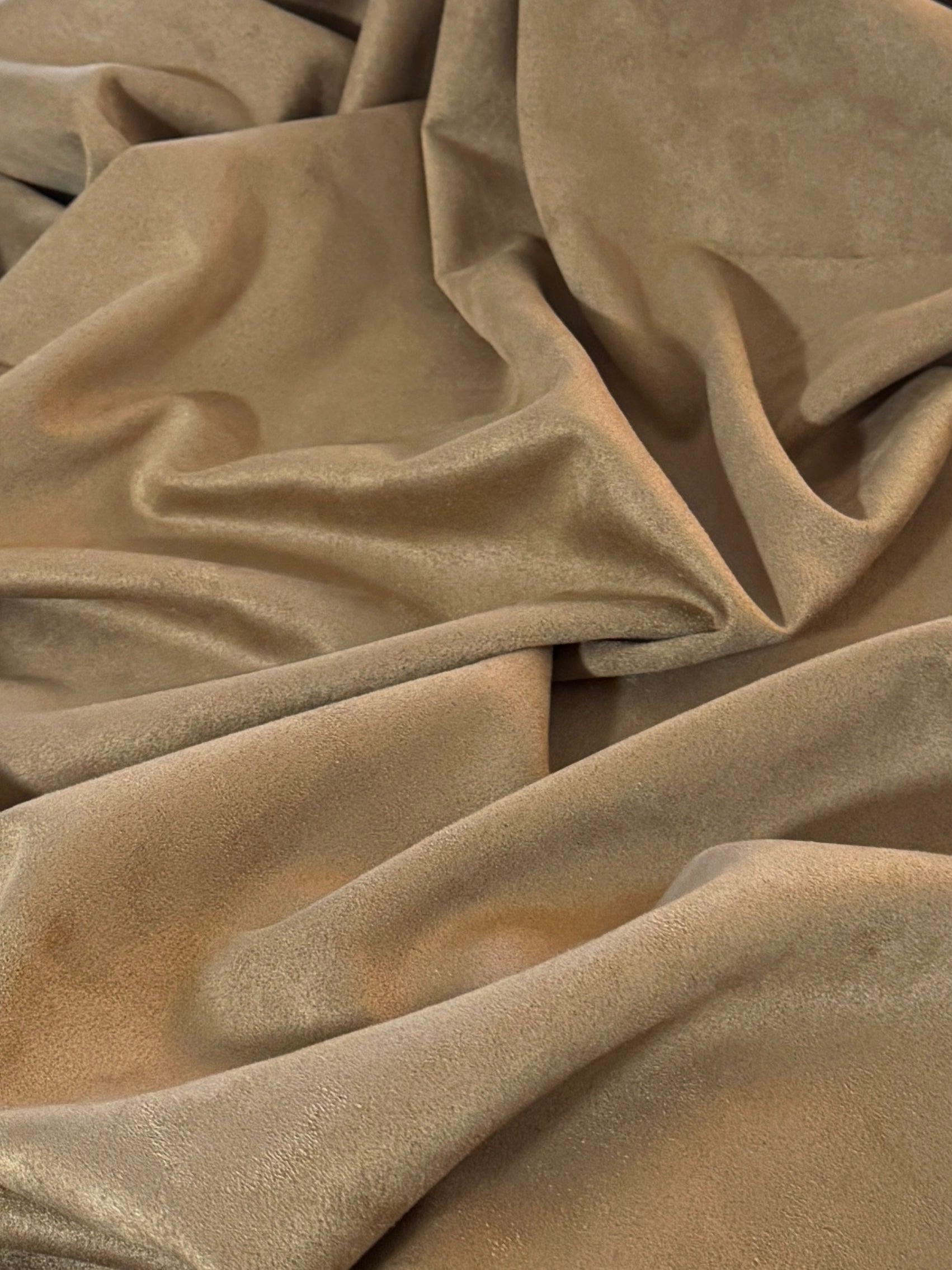 Khaki Stretch Apparel Techno Suede, Fabric Store, Sewing Store, Cheap Fabric Store, Kiki Textiles, Textile by the Yard