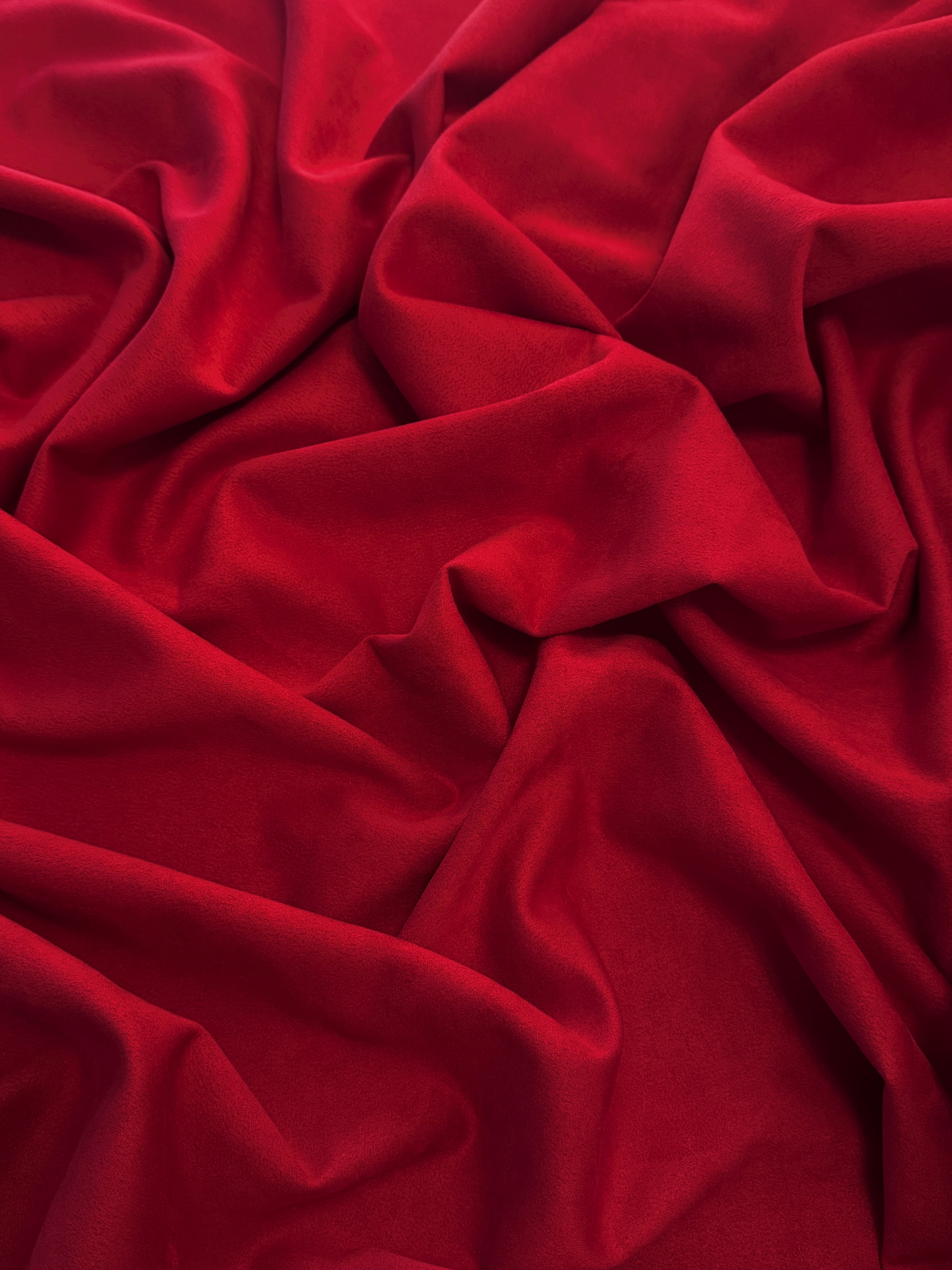Red Stretch Apparel Techno Suede, Fabric Store, Sewing Store, Cheap Fabric Store, Kiki Textiles, Textile by the Yard
