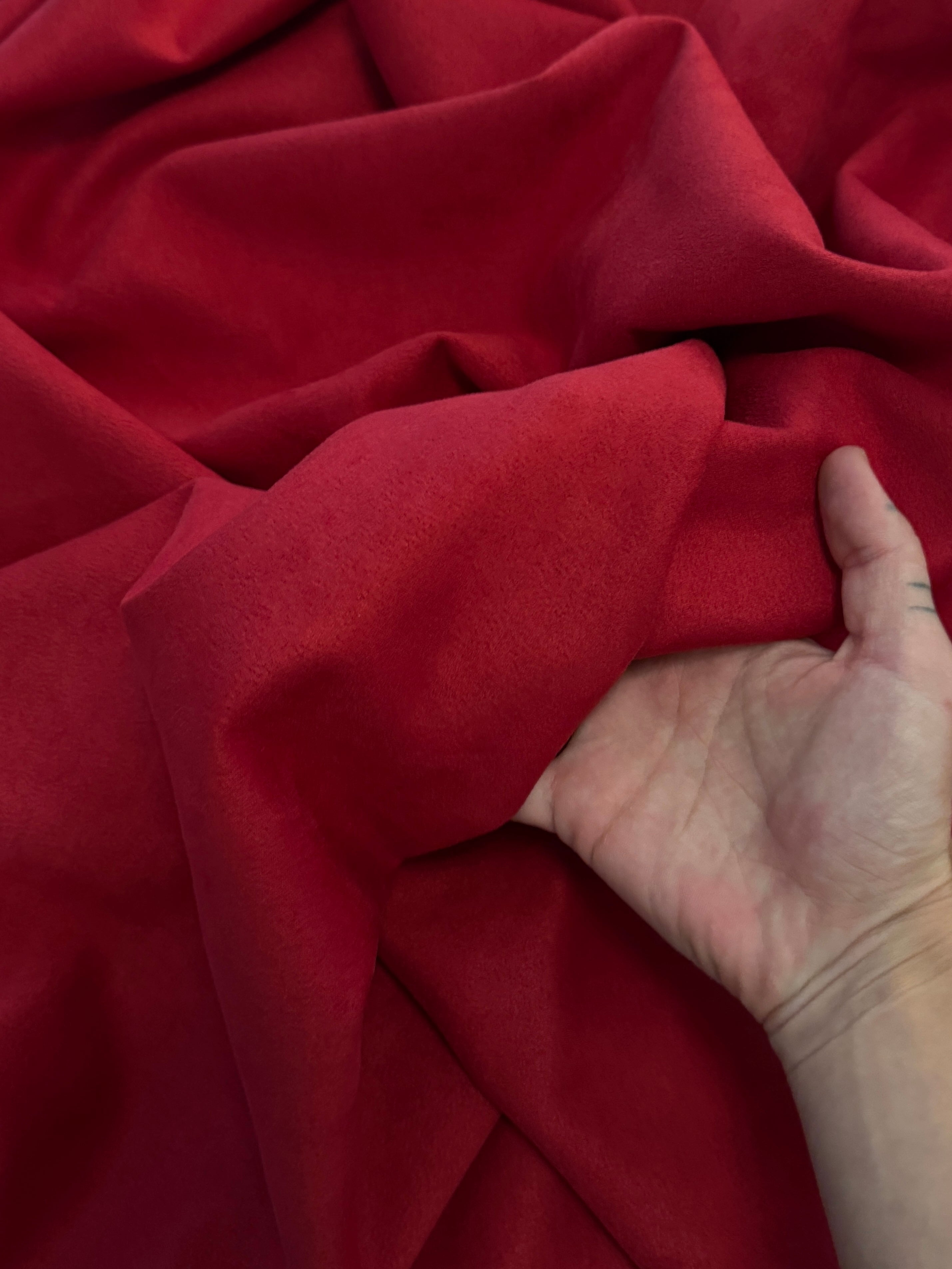 Red Stretch Apparel Techno Suede, Fabric Store, Sewing Store, Cheap Fabric Store, Kiki Textiles, Textile by the Yard