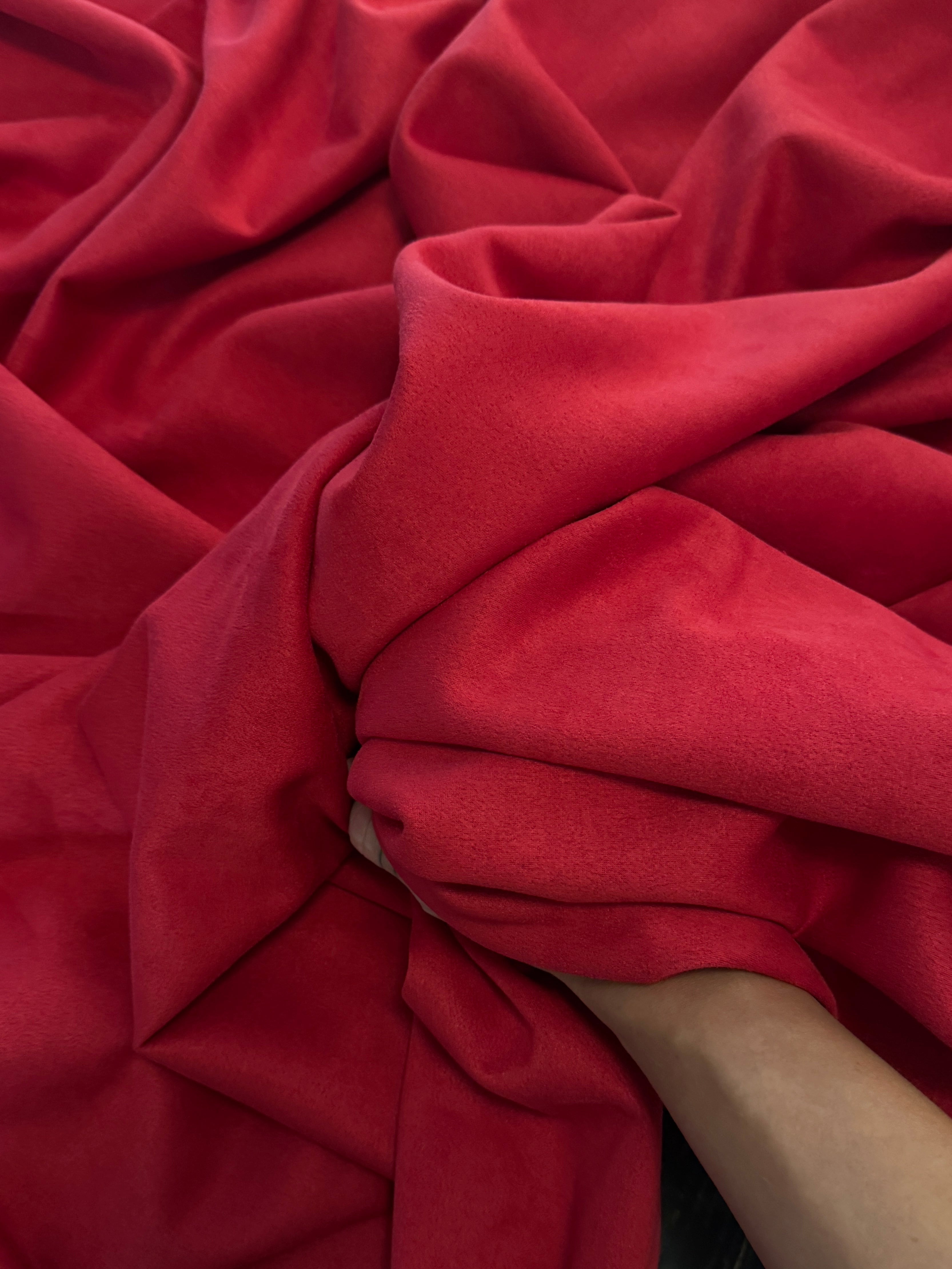 Red Stretch Apparel Techno Suede, Fabric Store, Sewing Store, Cheap Fabric Store, Kiki Textiles, Textile by the Yard