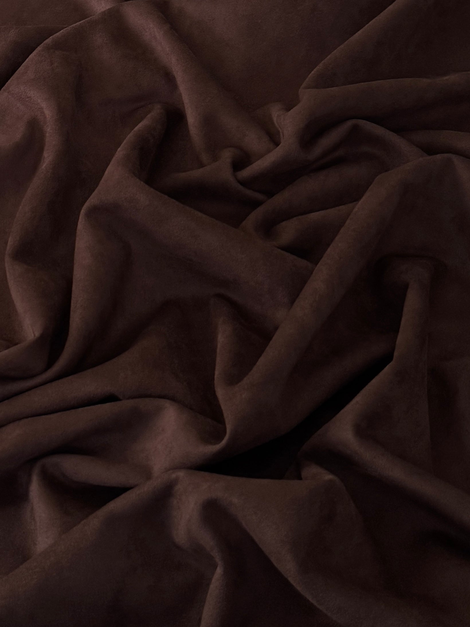 Brown Chocolate Stretch Apparel Techno Suede, Techno Suede Fabric, Faux Suede Fabric, Microfiber Suede Fabric, Vegan Suede Fabric, Elastic Suede Fabric, Spandex Suede Fabric, Suede Knit Fabric
