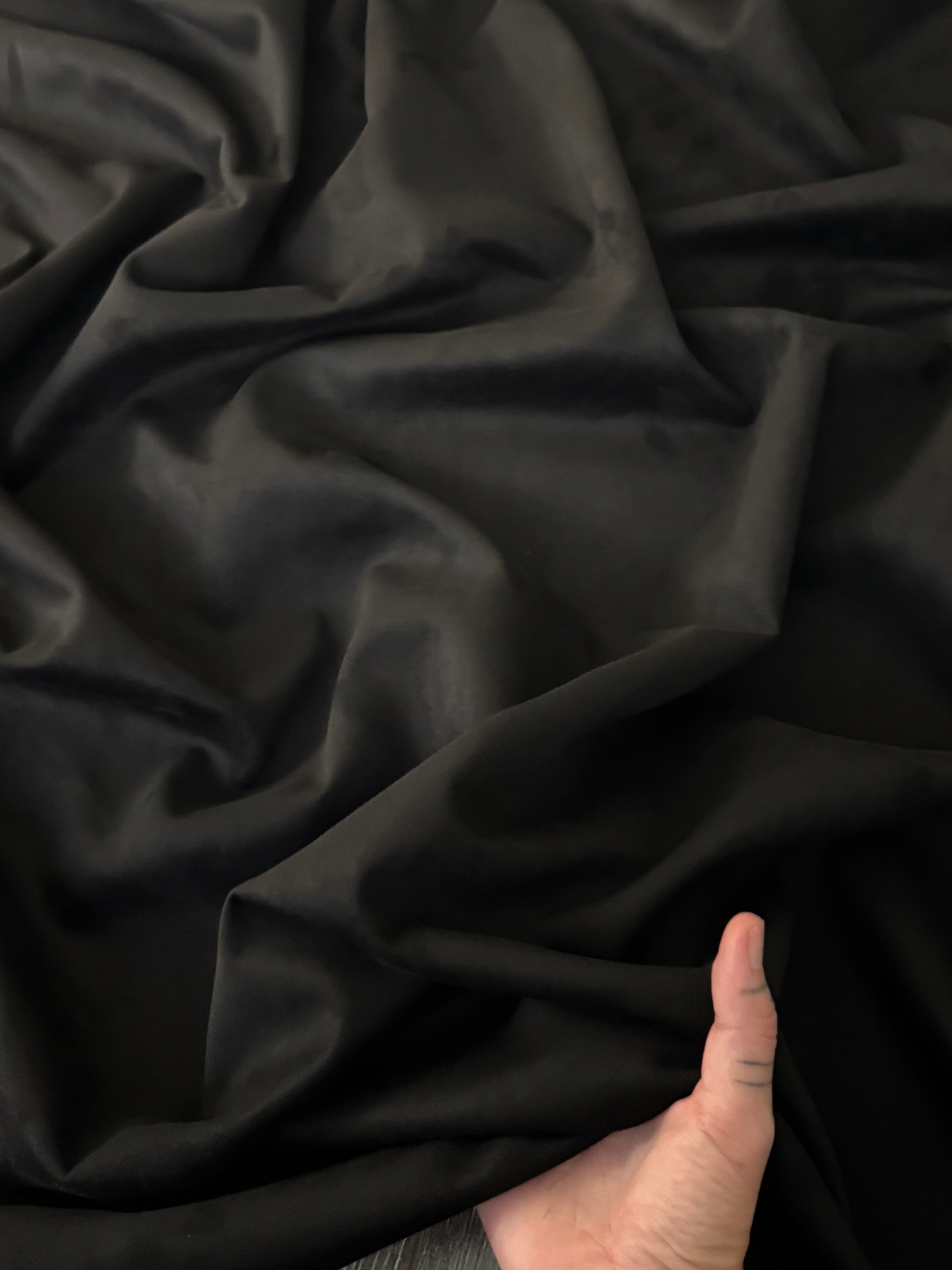 Black Stretch Apparel Techno Suede, Techno Suede Fabric, Faux Suede Fabric, Microfiber Suede Fabric, Vegan Suede Fabric, Elastic Suede Fabric, Spandex Suede Fabric, Suede Knit Fabric
