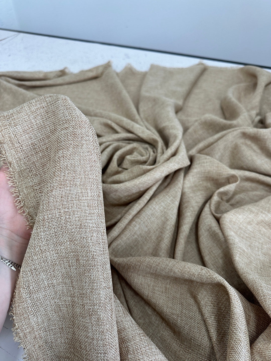 Sand Faux Linen – KikiTextiles