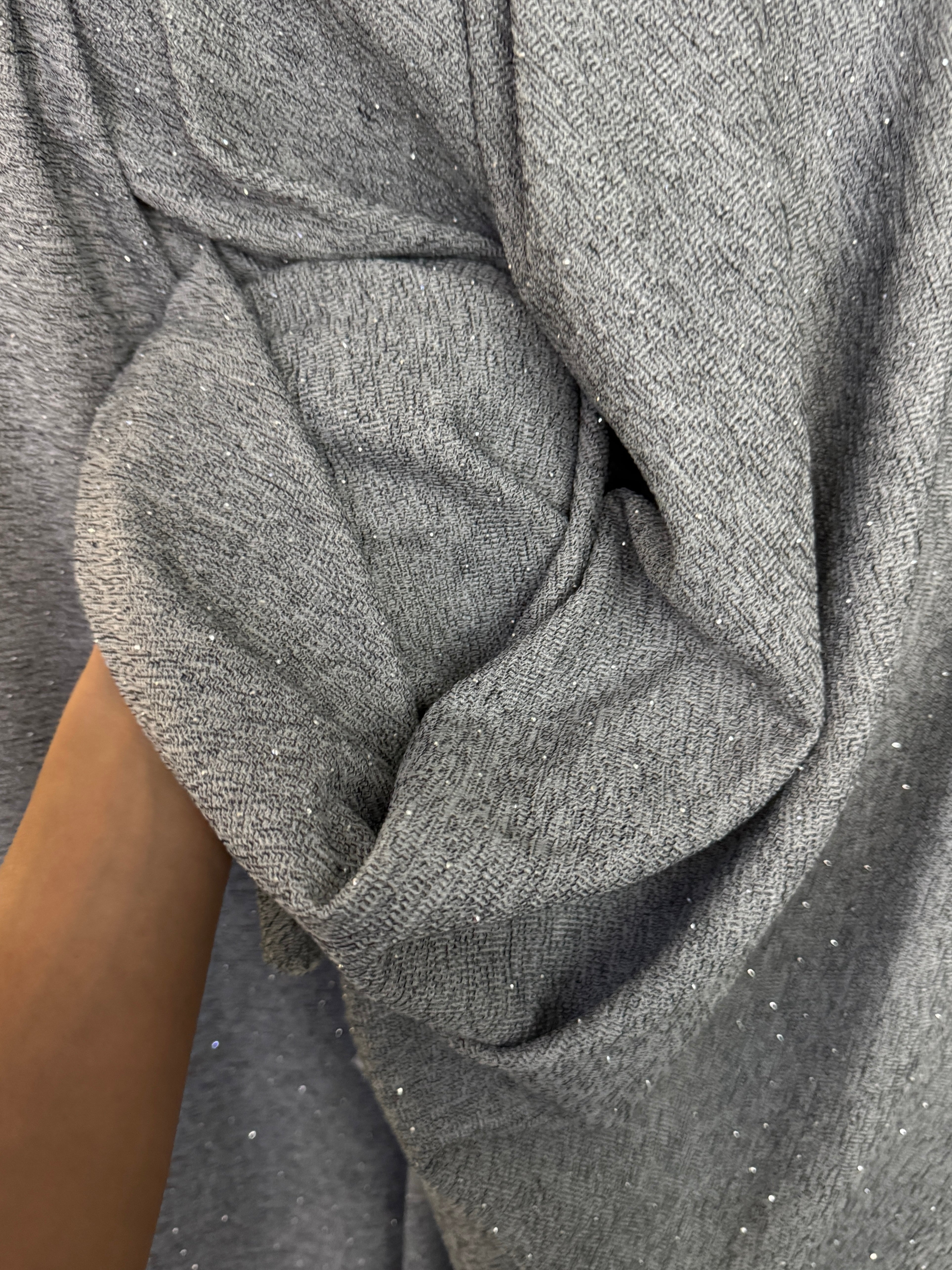 Gray Stardust Rhinestone Beaded Knit, Fabric Store, Sewing Store, Cheap Fabric Store, Kiki Textiles, Textile by the Yard