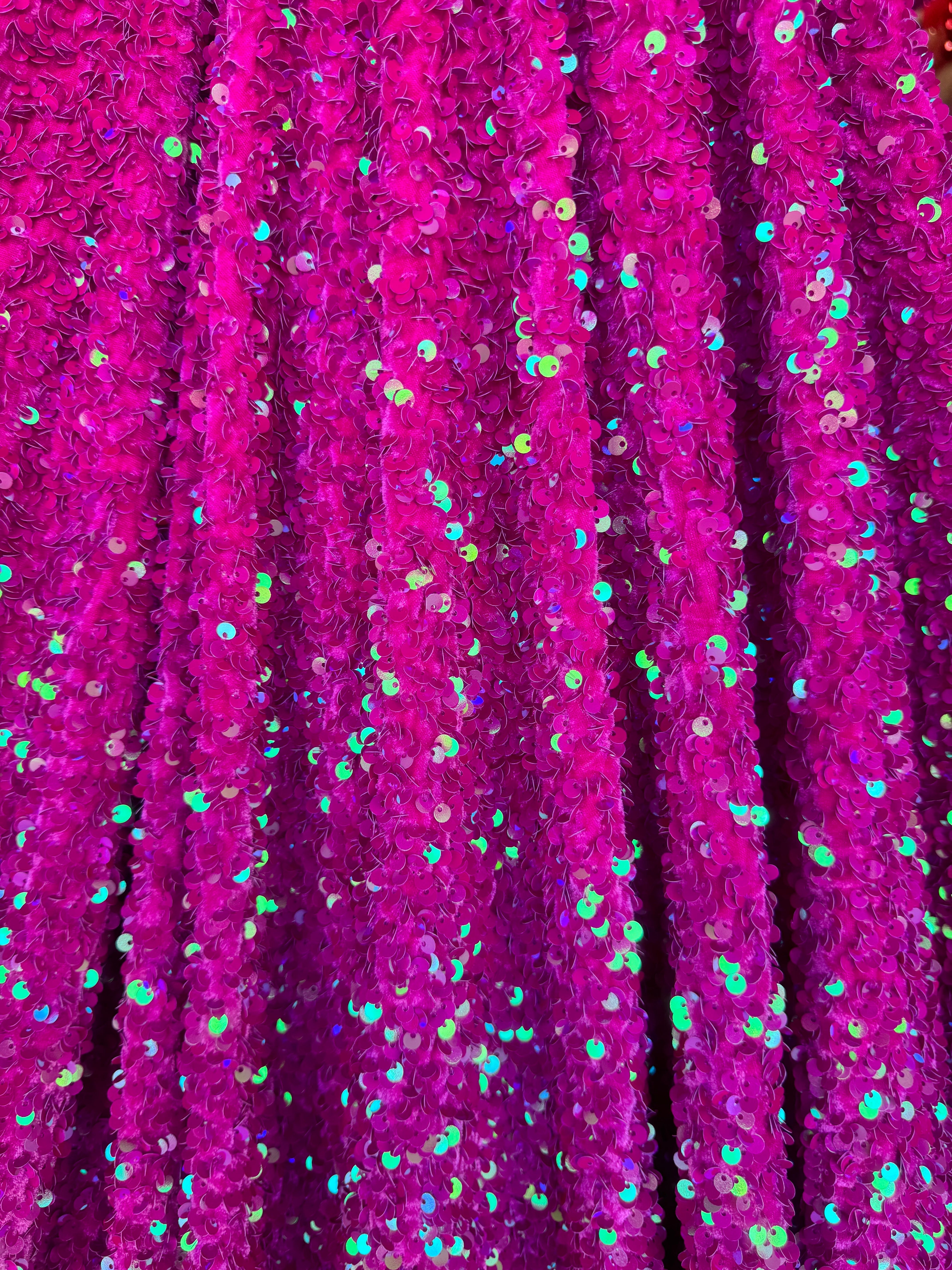 Fuchsia Iridescent Sequin on Velvet, online textile store, sewing, fabric store, sewing store, cheap fabric store, kiki textiles