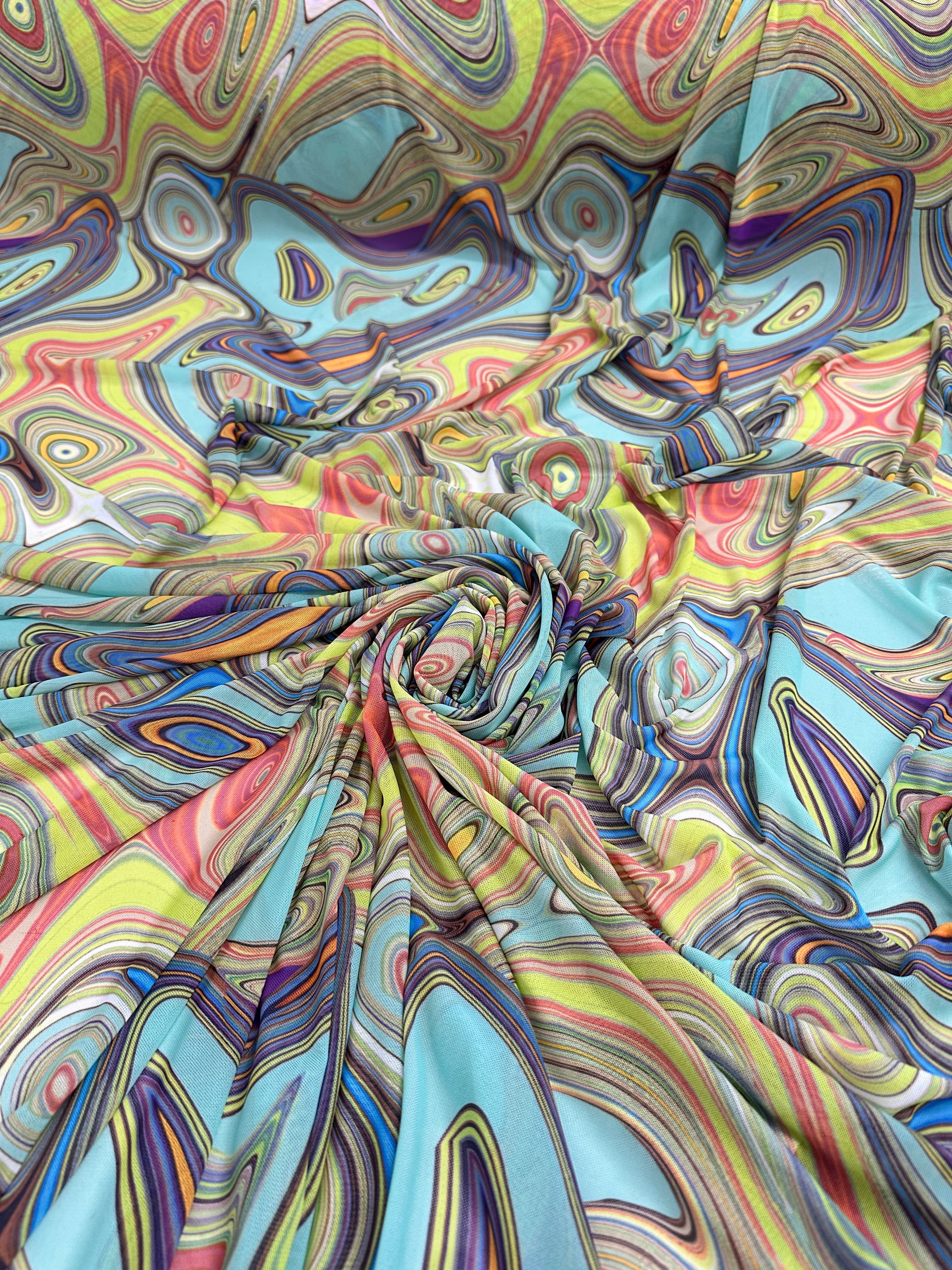 Multicolor Abstract Print Power Mesh, online textile store, sewing, fabric store, sewing store, cheap fabric store, kiki textiles