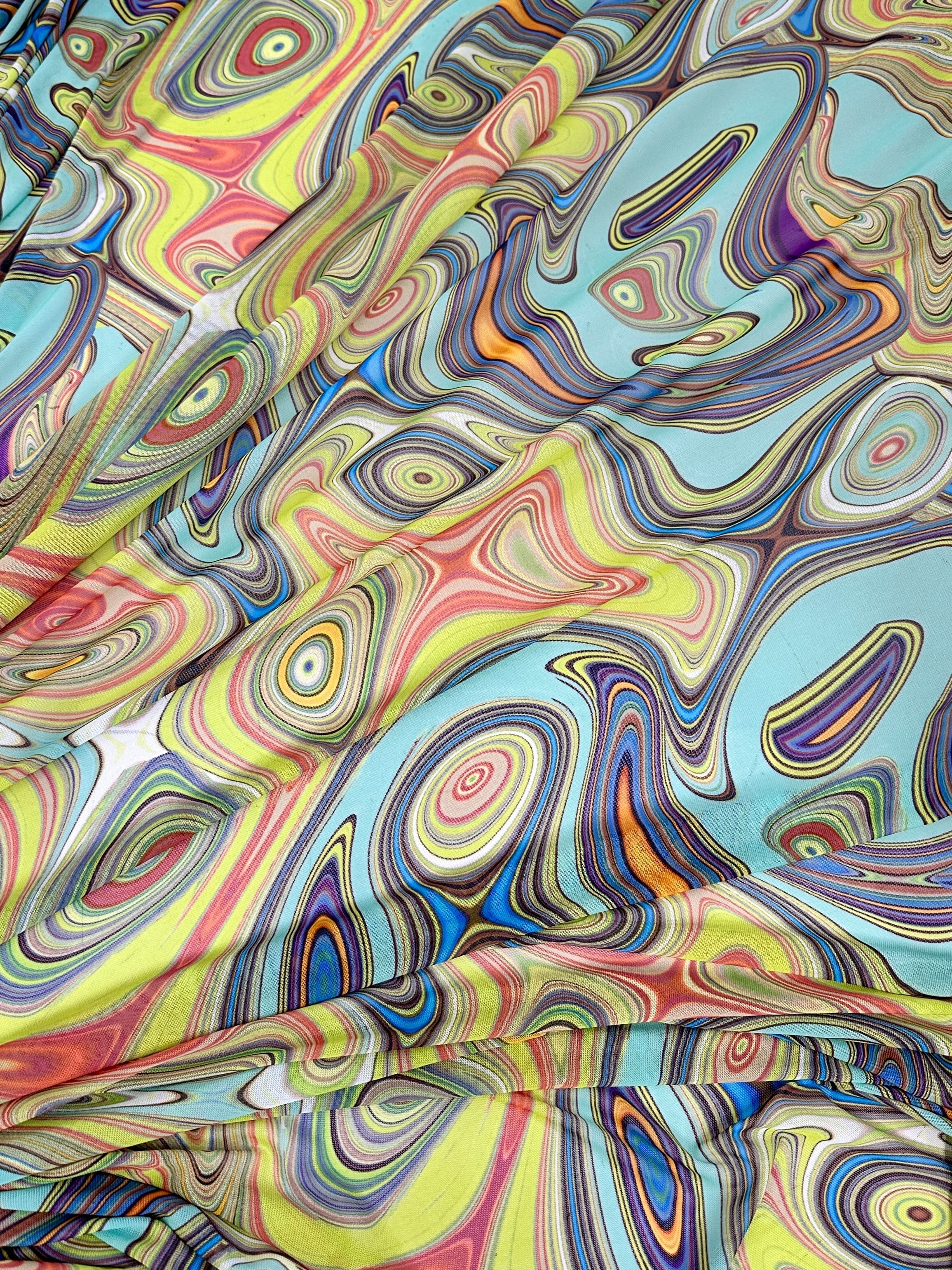 Multicolor Abstract Print Power Mesh, online textile store, sewing, fabric store, sewing store, cheap fabric store, kiki textiles