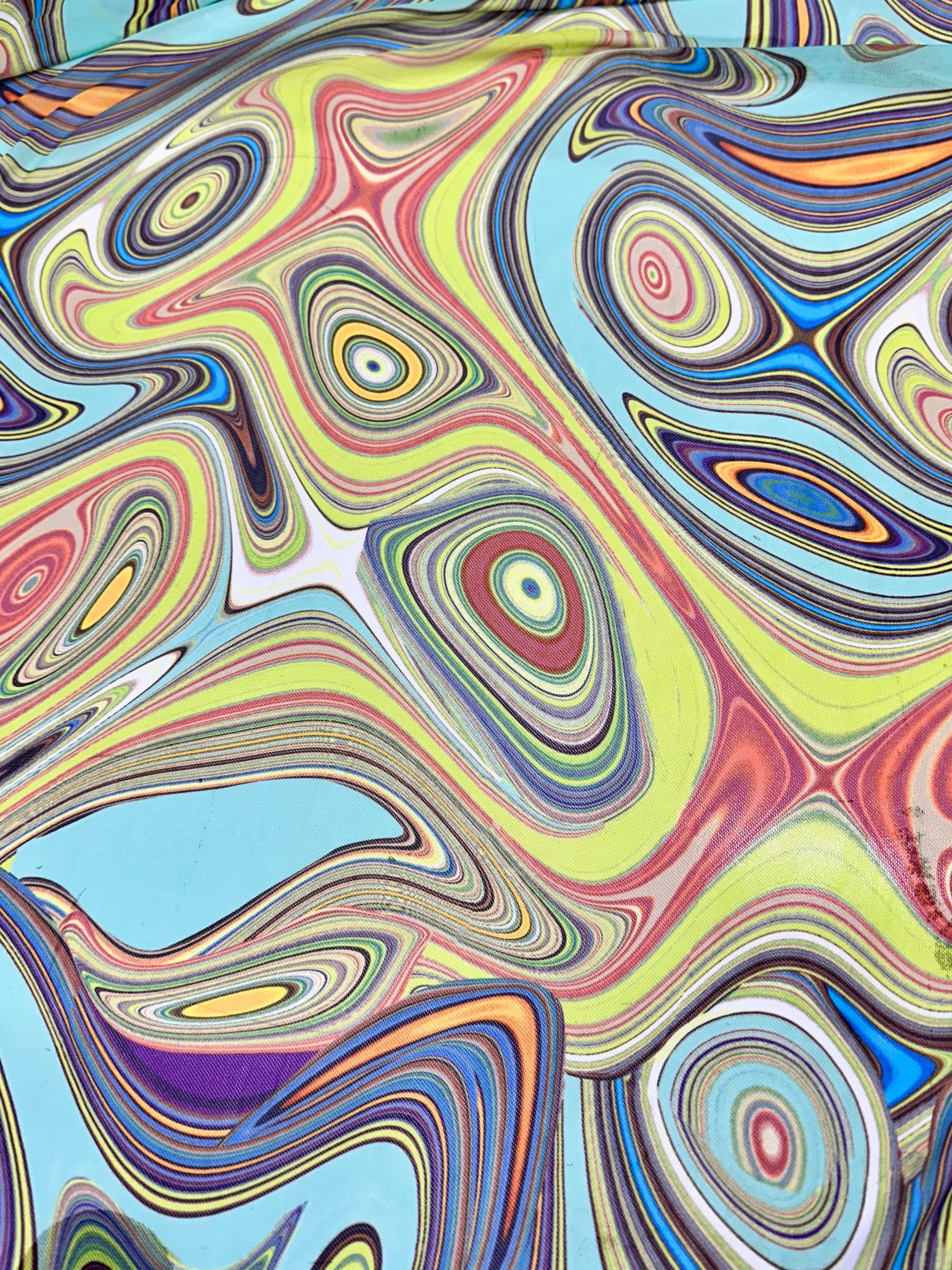 Multicolor Abstract Print Power Mesh, online textile store, sewing, fabric store, sewing store, cheap fabric store, kiki textiles
