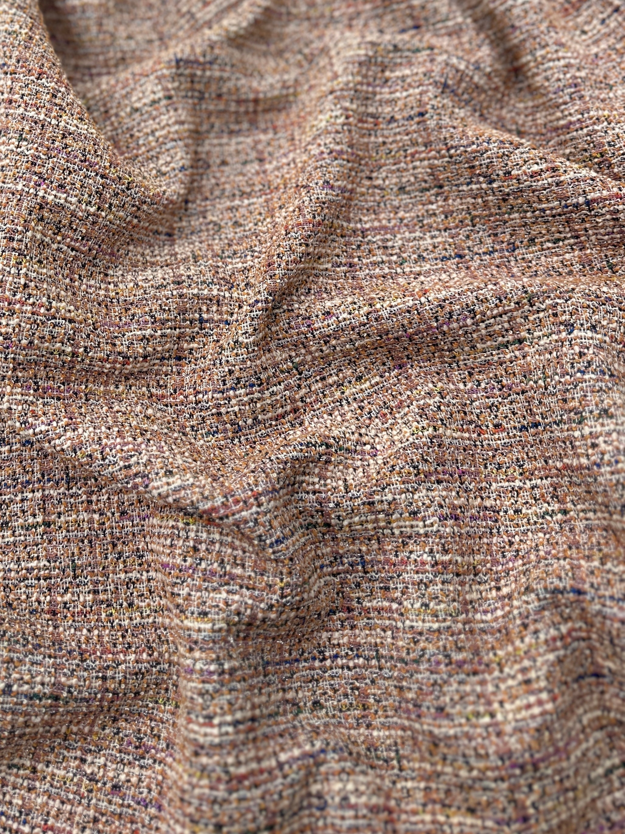 Blush Pink Stretch Chenille Tweed, Tweed fabric, Soft tweed, Cozy chenille, Chenille texture, Winter tweed, Fashion tweed, Heavy tweed, Boucle chenille, Luxury tweed