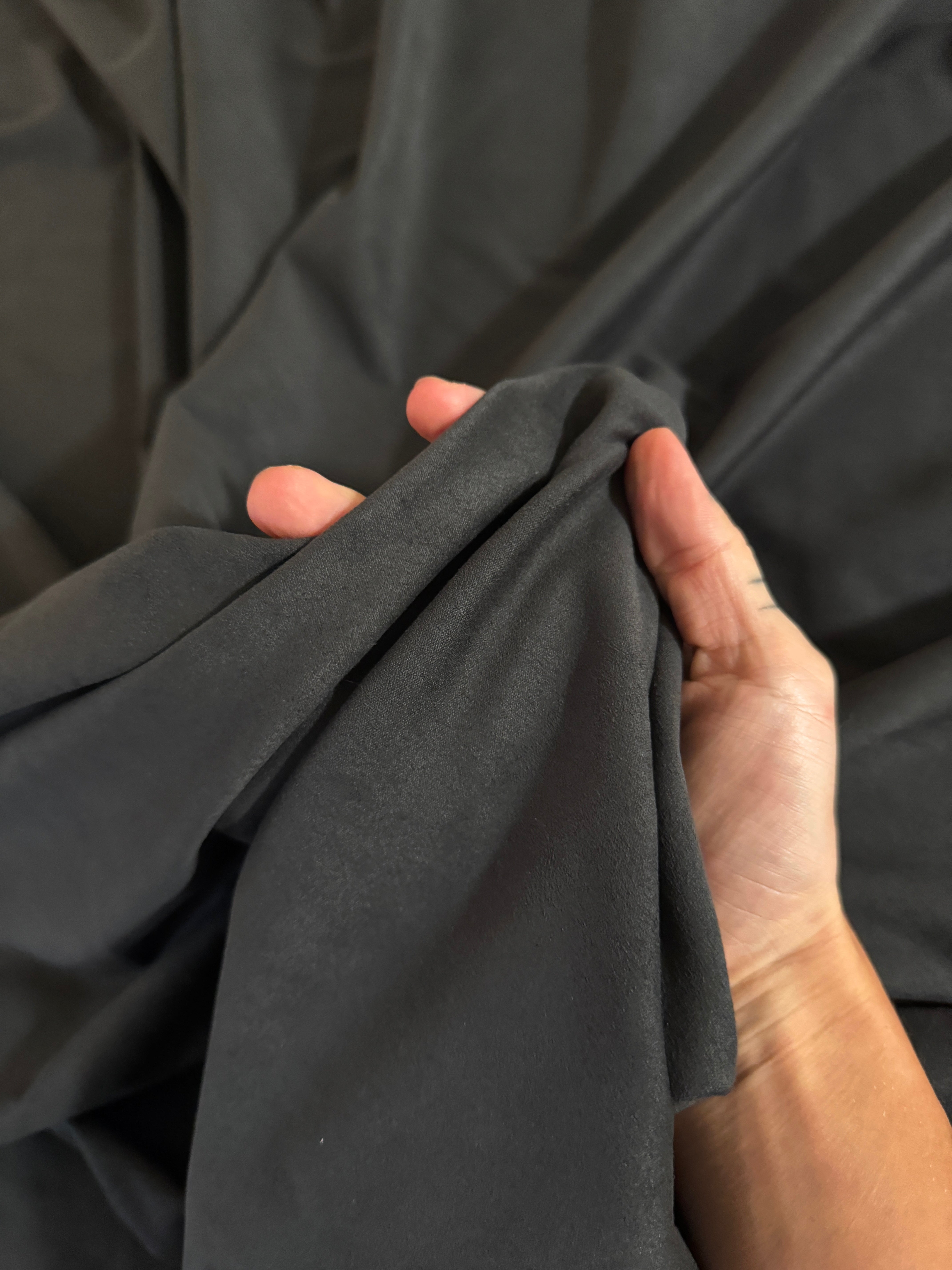 Charcoal 4 Way Stretch Buttery Soft Techno Suede, Fabric Store, Sewing Store, Cheap Fabric Store, Kiki Textiles, Textile by the Yard