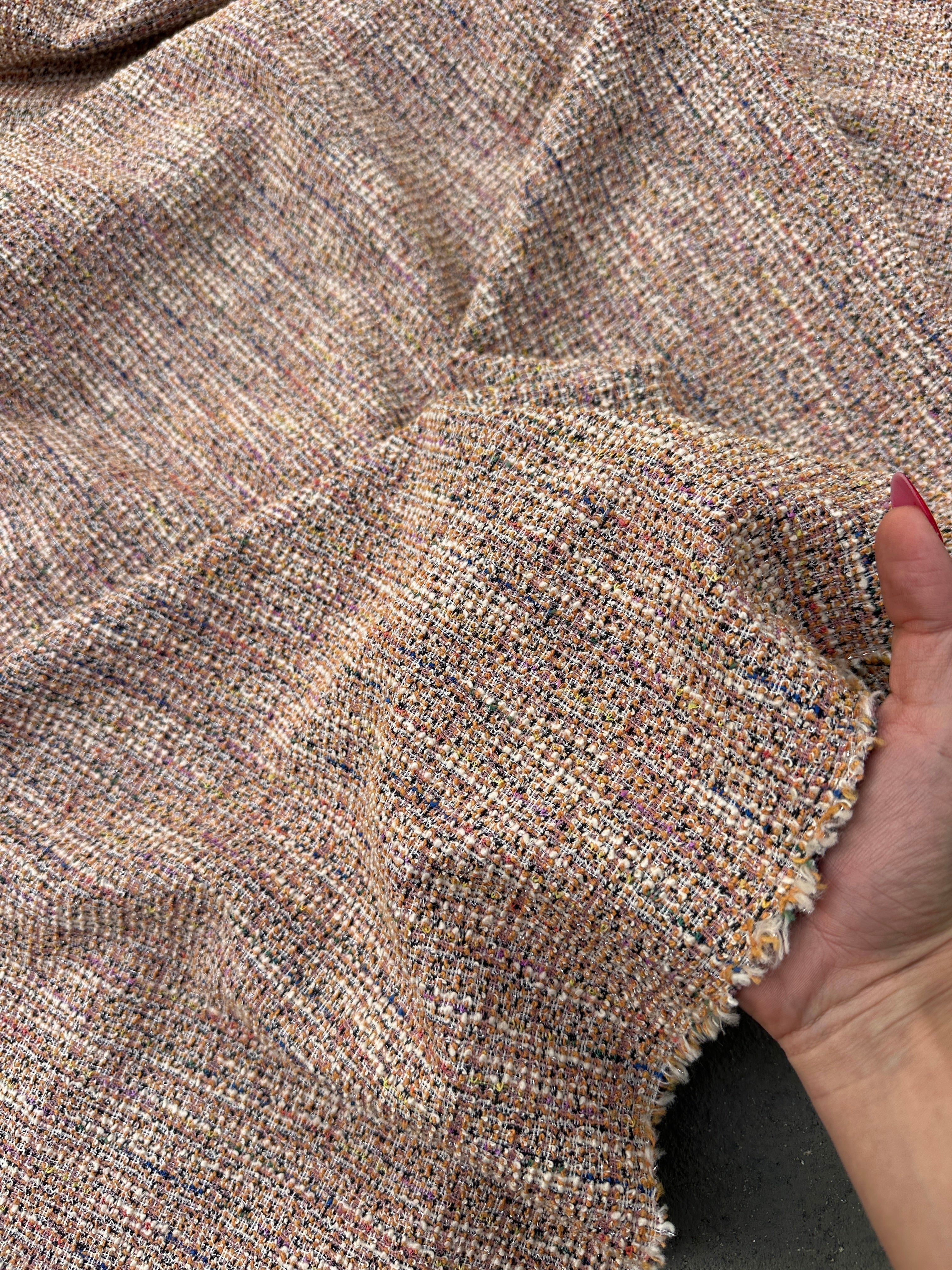 Blush Pink Stretch Chenille Tweed, Tweed fabric, Soft tweed, Cozy chenille, Chenille texture, Winter tweed, Fashion tweed, Heavy tweed, Boucle chenille, Luxury tweed