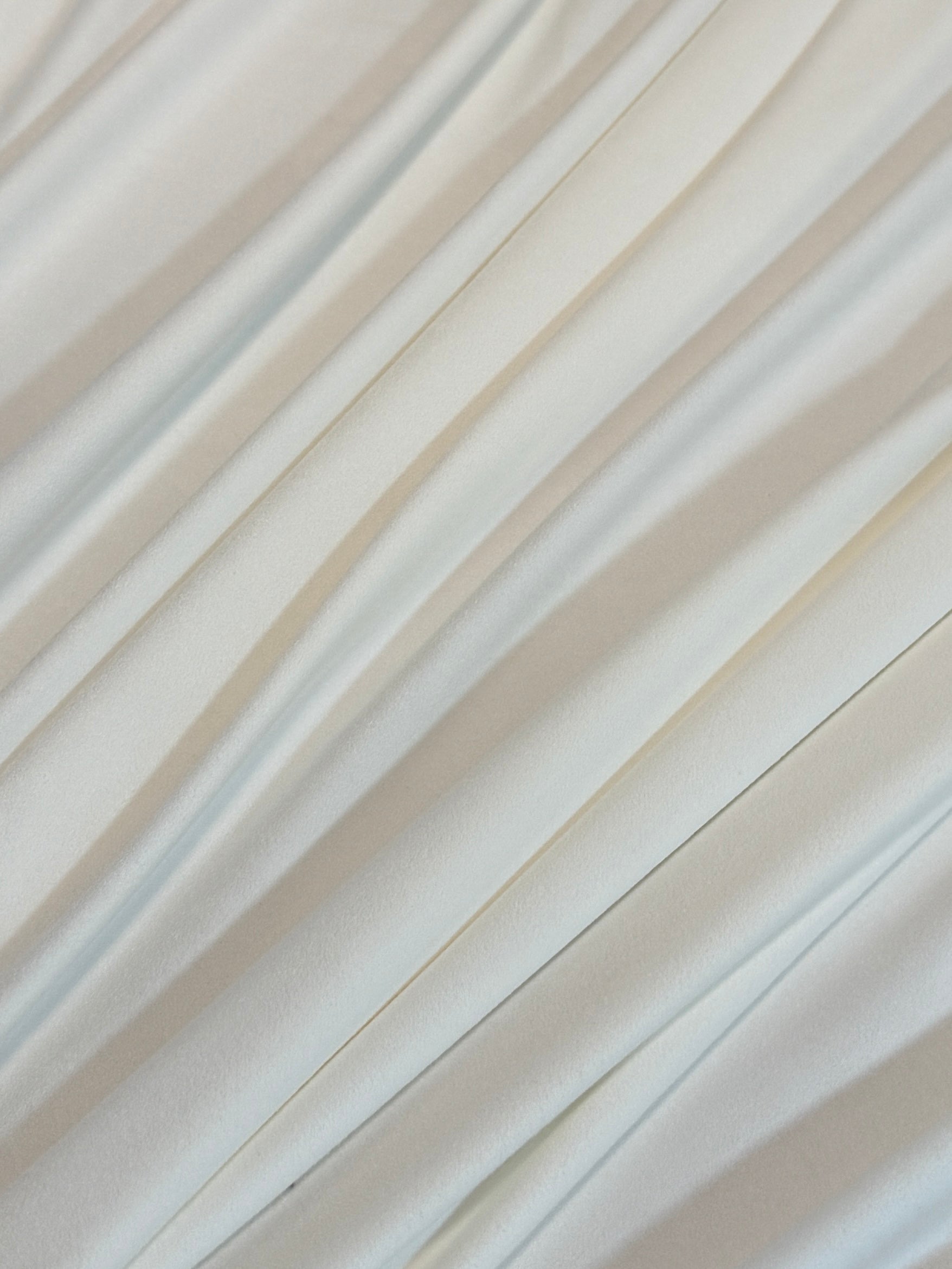 White 4 Way Stretch Buttery Soft Techno Suede, stretch techno suede, buttery soft suede, 4 way stretch, stretch suede fabric, faux suede fabric, soft suede fabric, elastic suede fabric, spandex suede fabric