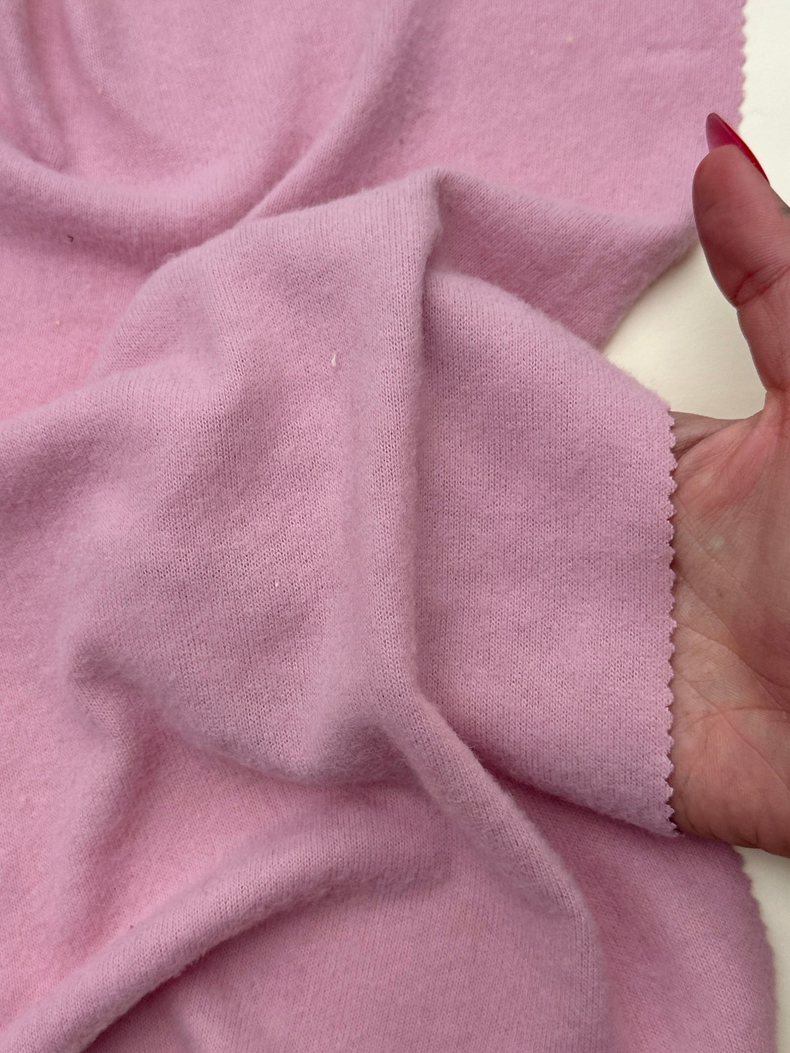 Baby Pink Buttery Spandex Faux Cashmere Knit, Fabric Store, Sewing Store, Cheap Fabric Store, Kiki Textiles, Textile by the Yard