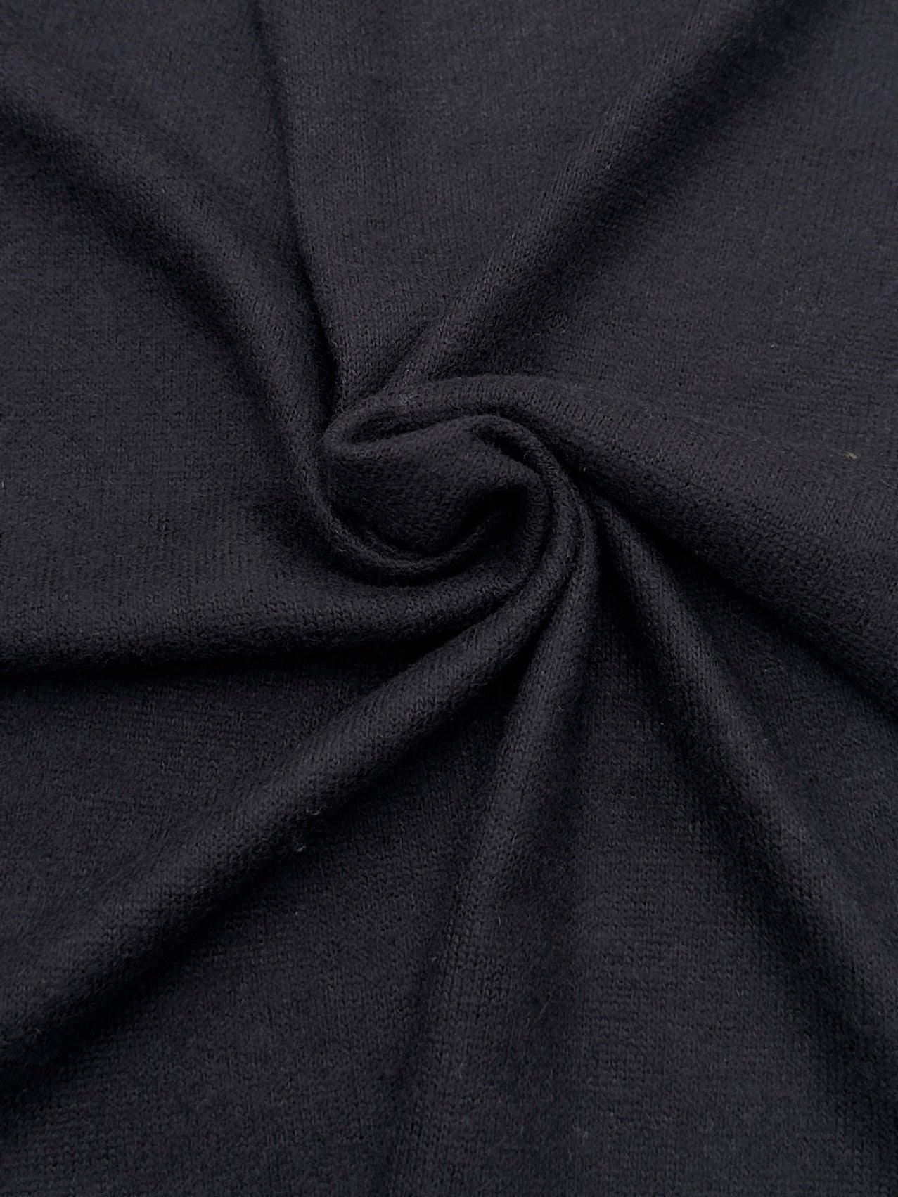 Black Buttery Spandex Faux Cashmere Knit, Fabric Store, Sewing Store, Cheap Fabric Store, Kiki Textiles, Textile by the Yard