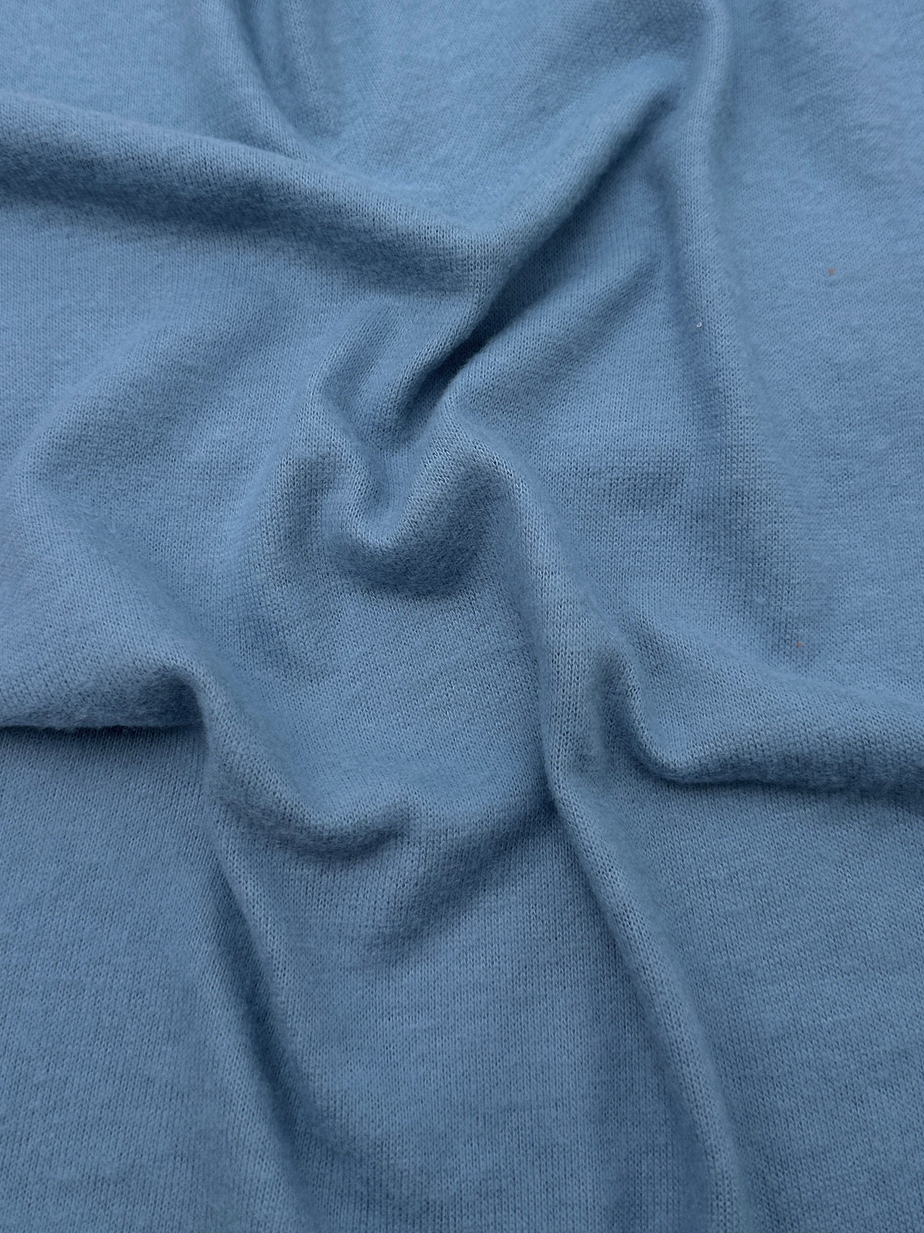 Dusty Blue Buttery Spandex Faux Cashmere Knit, Synthetic Cashmere Knit, Soft Sweater Knit Fabric, Cozy Faux Cashmere, Cashmere Feel Fabric, Winter Knit Material, Plush Knit Textile