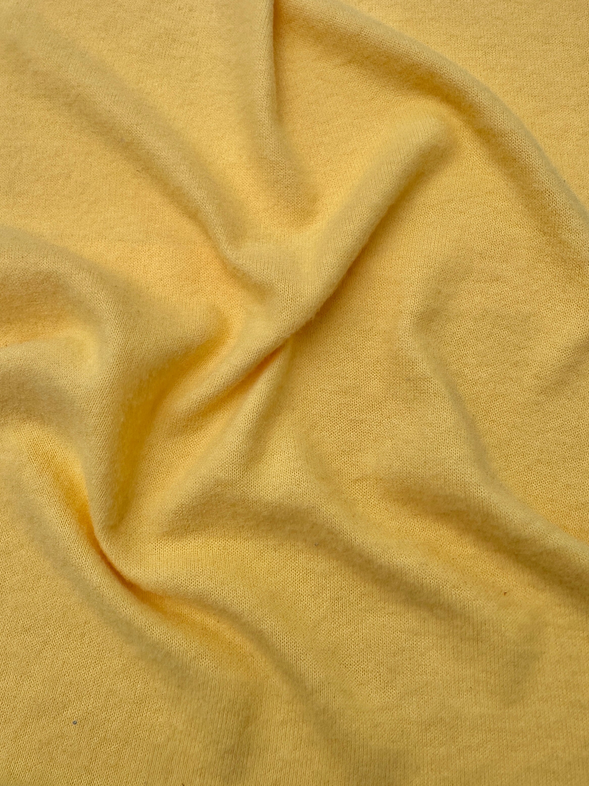 Banana Yellow Buttery Spandex Faux Cashmere Knit, Synthetic Cashmere Knit, Soft Sweater Knit Fabric, Cozy Faux Cashmere, Cashmere Feel Fabric, Winter Knit Material, Plush Knit Textile