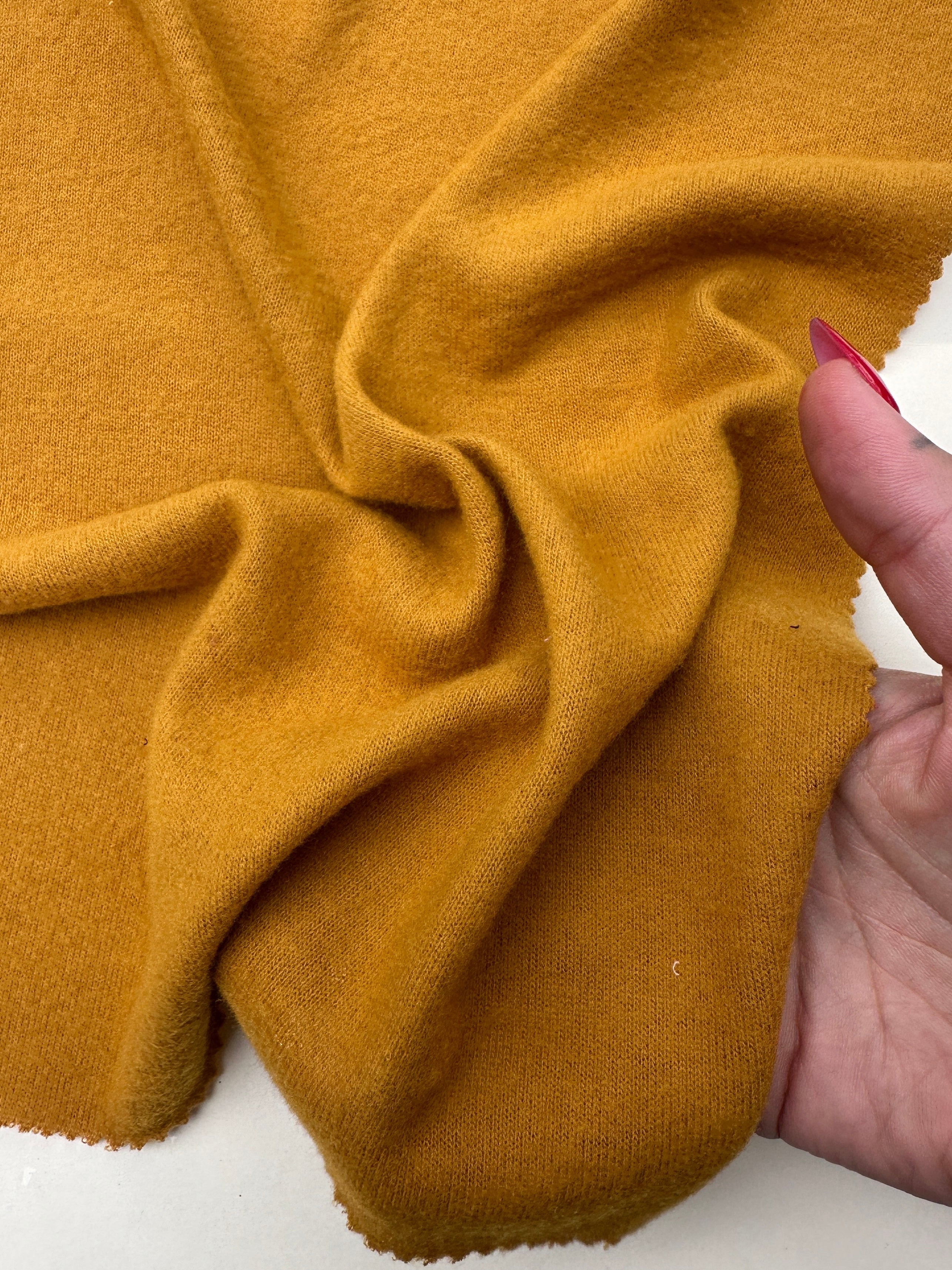 Honey Mustard Buttery Spandex Faux Cashmere Knit, Fabric Store, Sewing Store, Cheap Fabric Store, Kiki Textiles, Textile by the Yard
