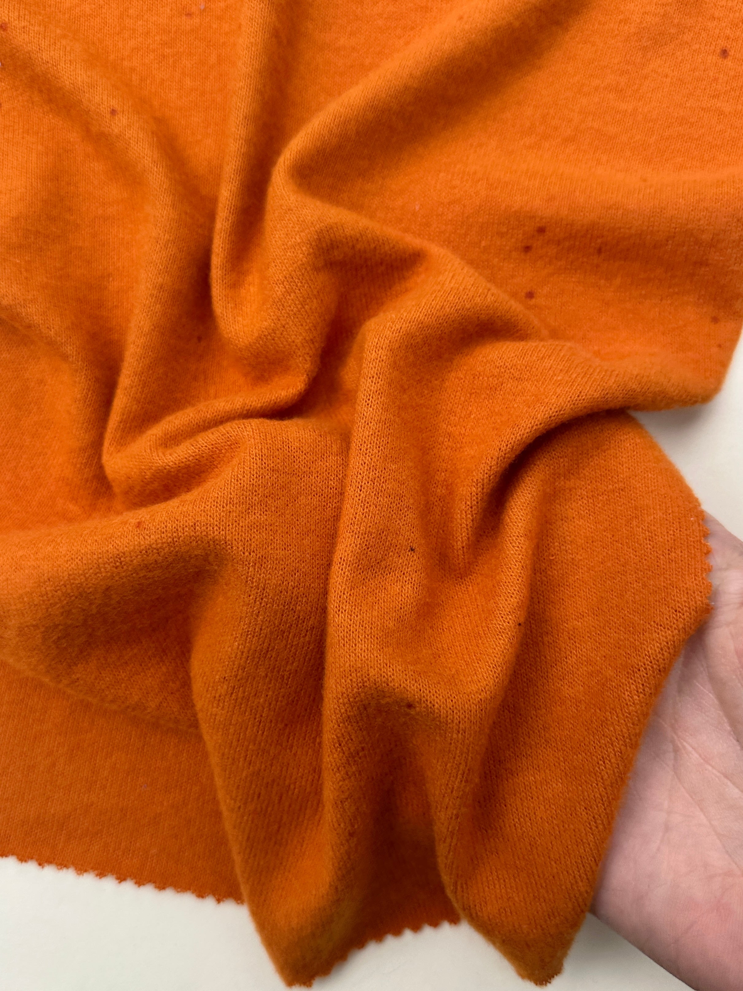 Burnt Orange Buttery Spandex Faux Cashmere Knit, Fabric Store, Sewing Store, Cheap Fabric Store, Kiki Textiles, Textile by the Yard