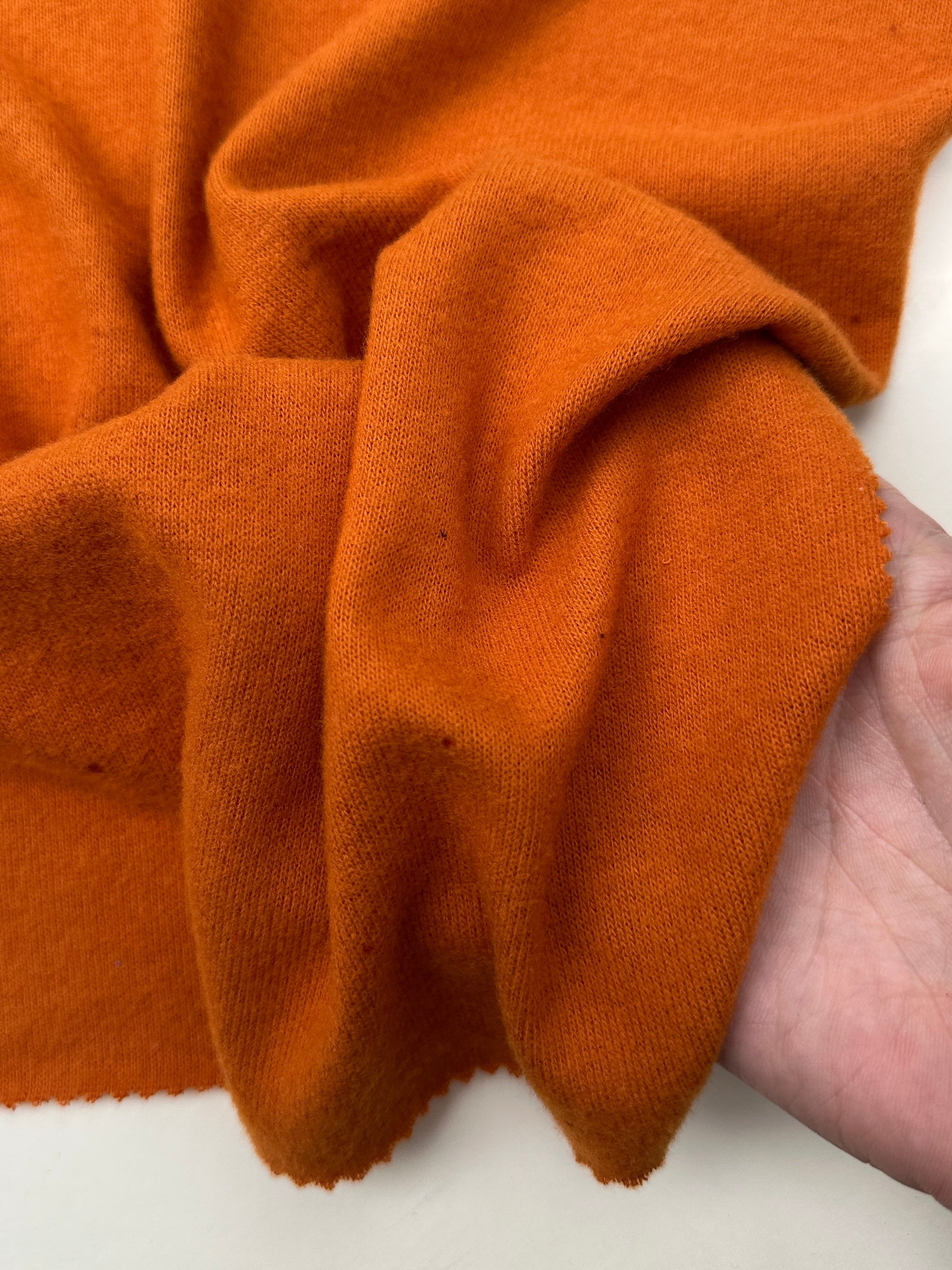 Burnt Orange Buttery Spandex Faux Cashmere Knit, Fabric Store, Sewing Store, Cheap Fabric Store, Kiki Textiles, Textile by the Yard