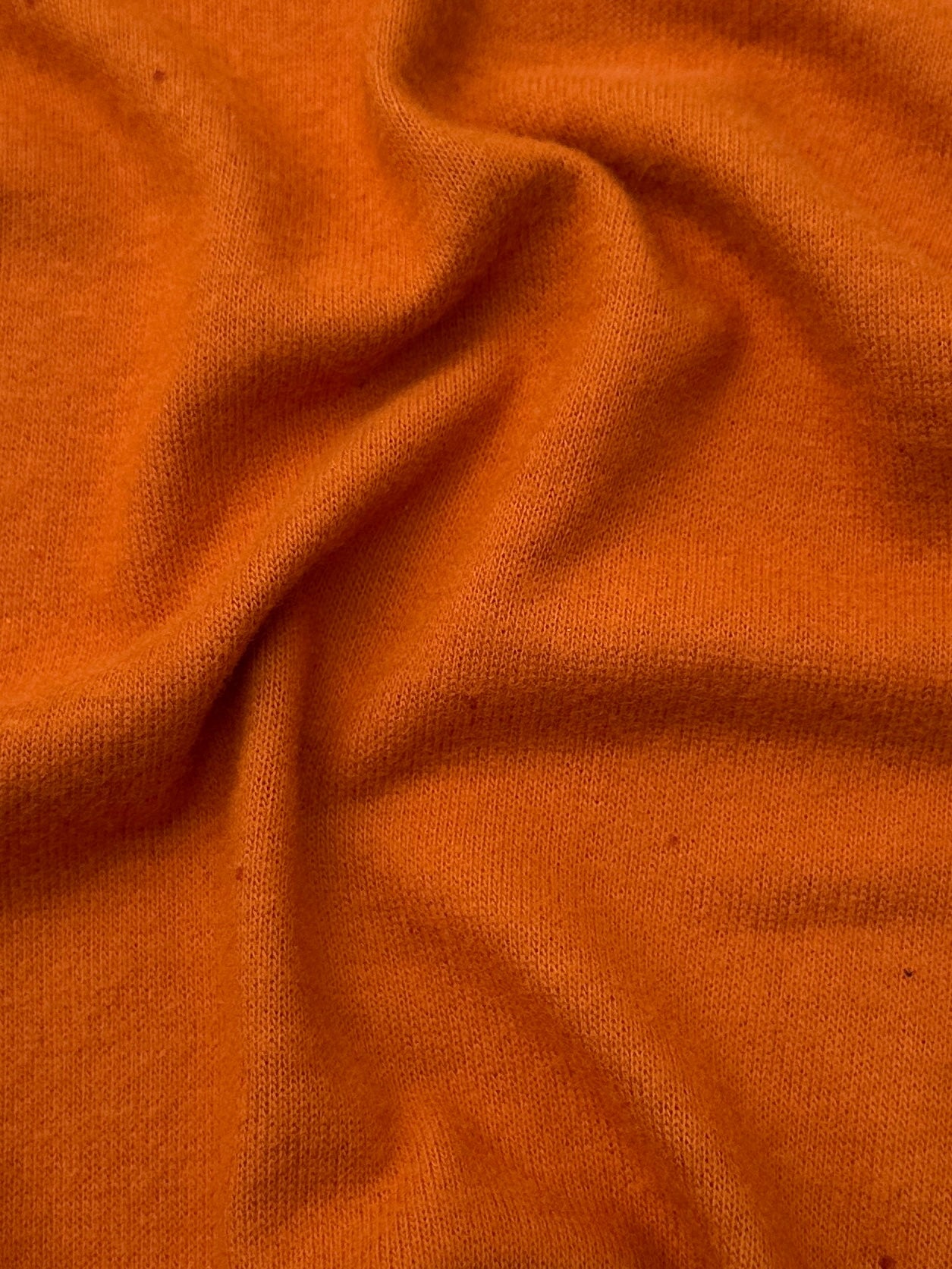 Burnt Orange Buttery Spandex Faux Cashmere Knit, Fabric Store, Sewing Store, Cheap Fabric Store, Kiki Textiles, Textile by the Yard
