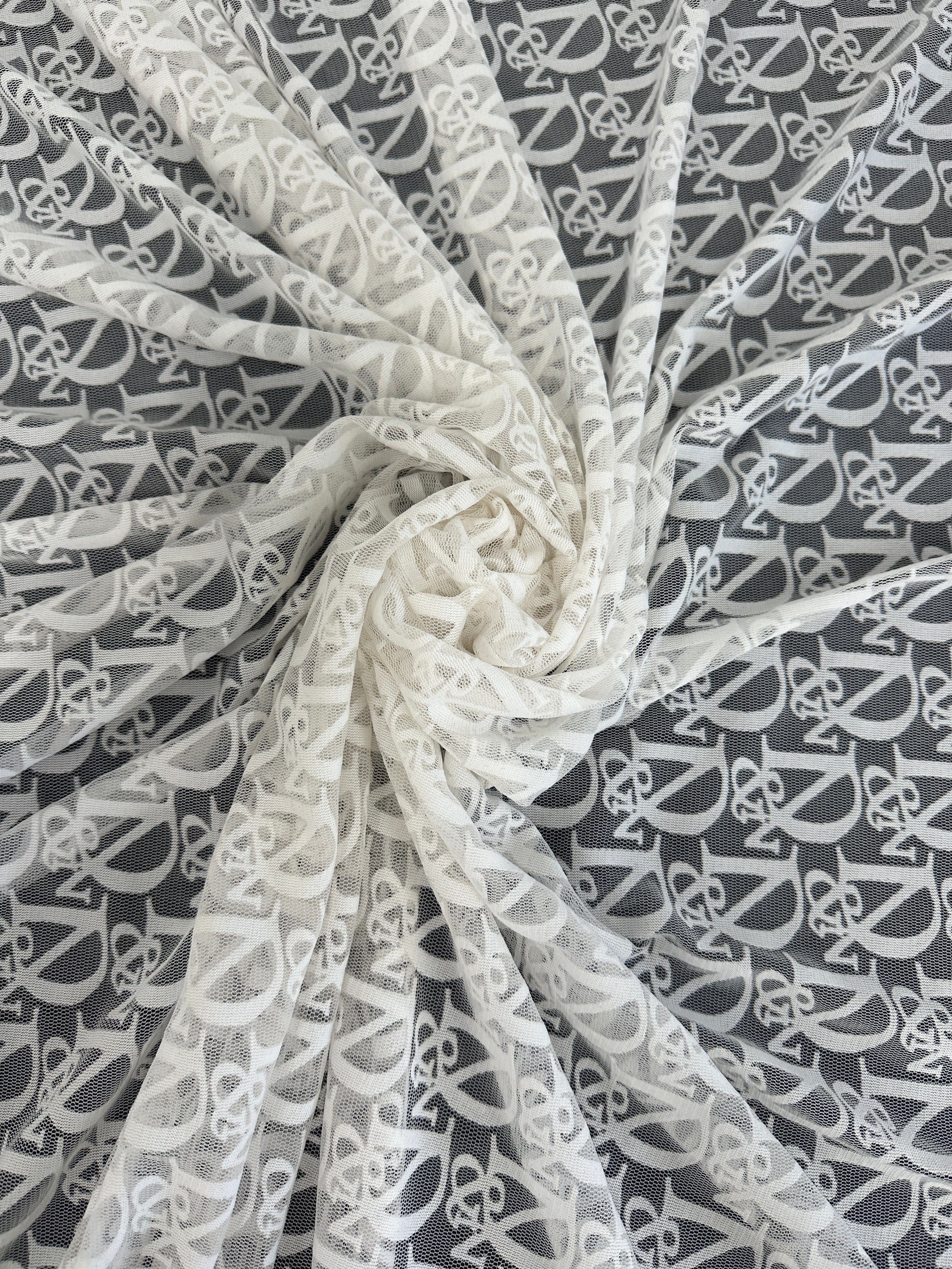 White Letter Power Mesh, White Power Mesh, nude lace mesh, lace mesh for woman, lace mesh for bride, lace mesh on sale, lace mesh on discount