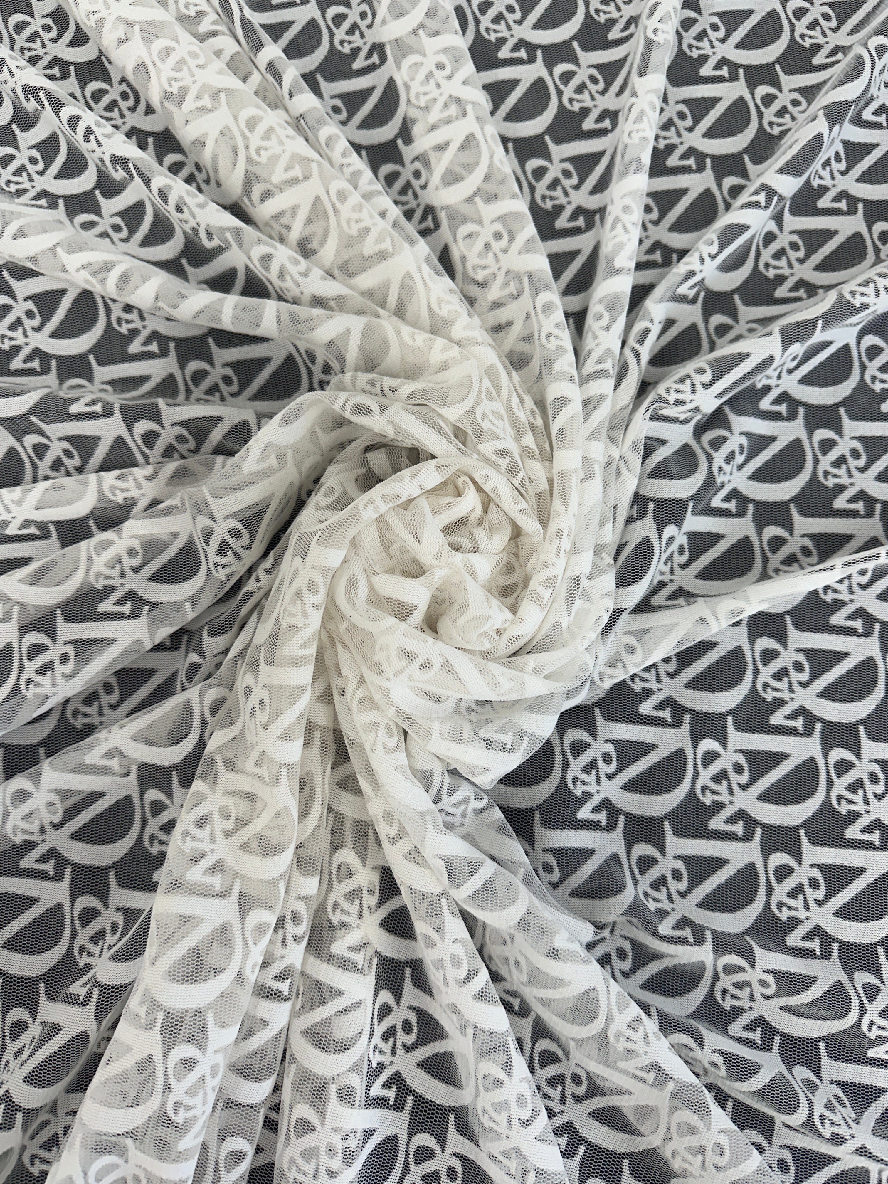 White Letter Power Mesh, White Power Mesh, nude lace mesh, lace mesh for woman, lace mesh for bride, lace mesh on sale, lace mesh on discount