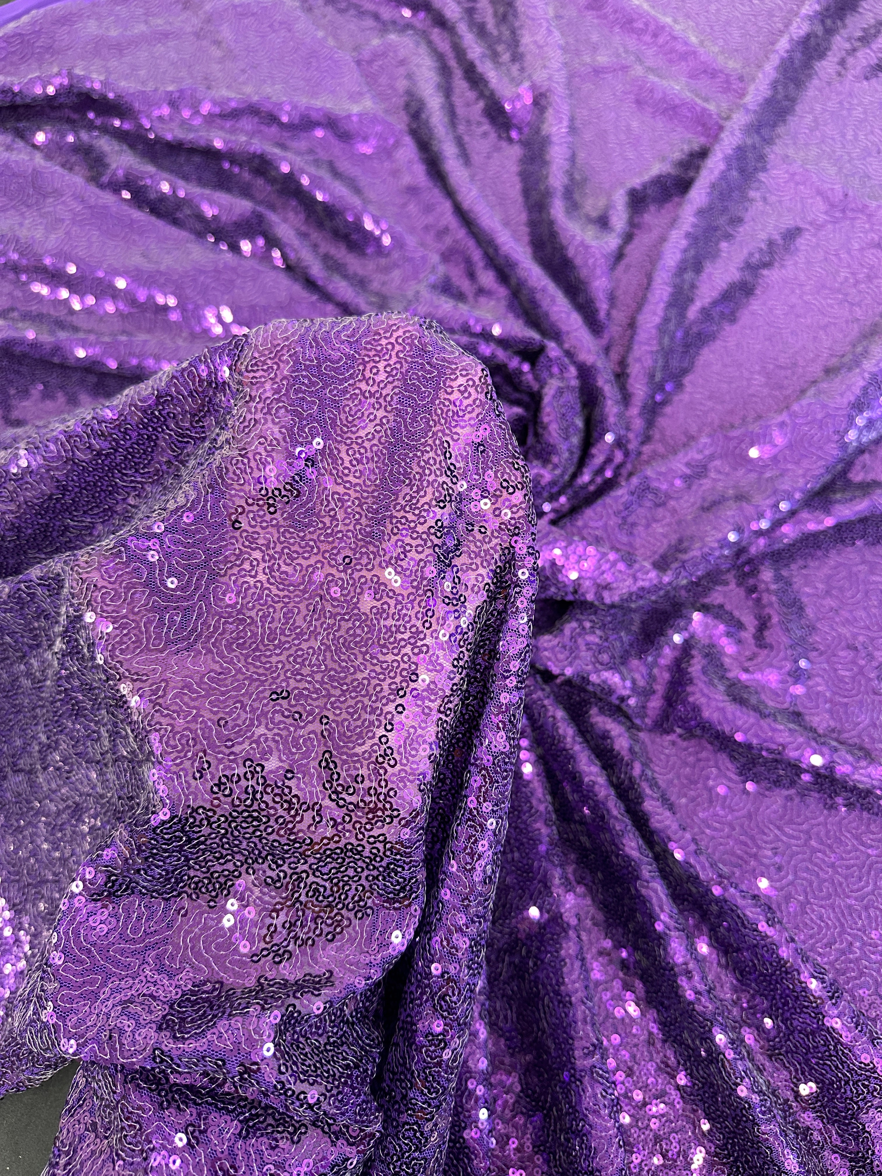 Purple Sequin Mesh, Purple Sequin Mesh for woman, Stretch Sequin Mesh for bride, Stretch Sequin Mesh on sale, Sequin Mesh on discount, Sequin Mesh online