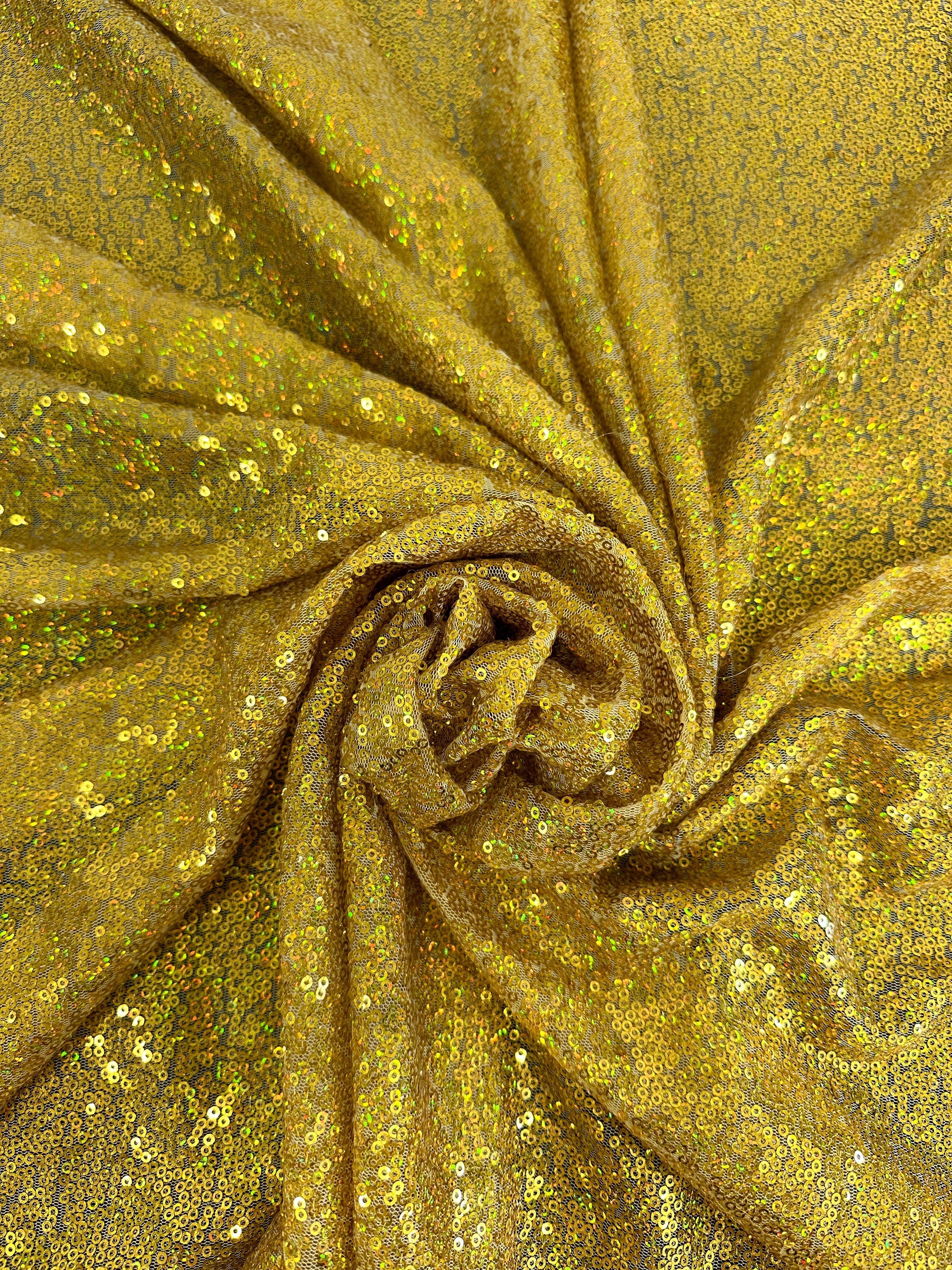 Gold Iridescent Sequin on Mesh, Gold Sequin Mesh for woman, Stretch Sequin Mesh for bride, Stretch Sequin Mesh on sale, Sequin Mesh on discount, Sequin Mesh online