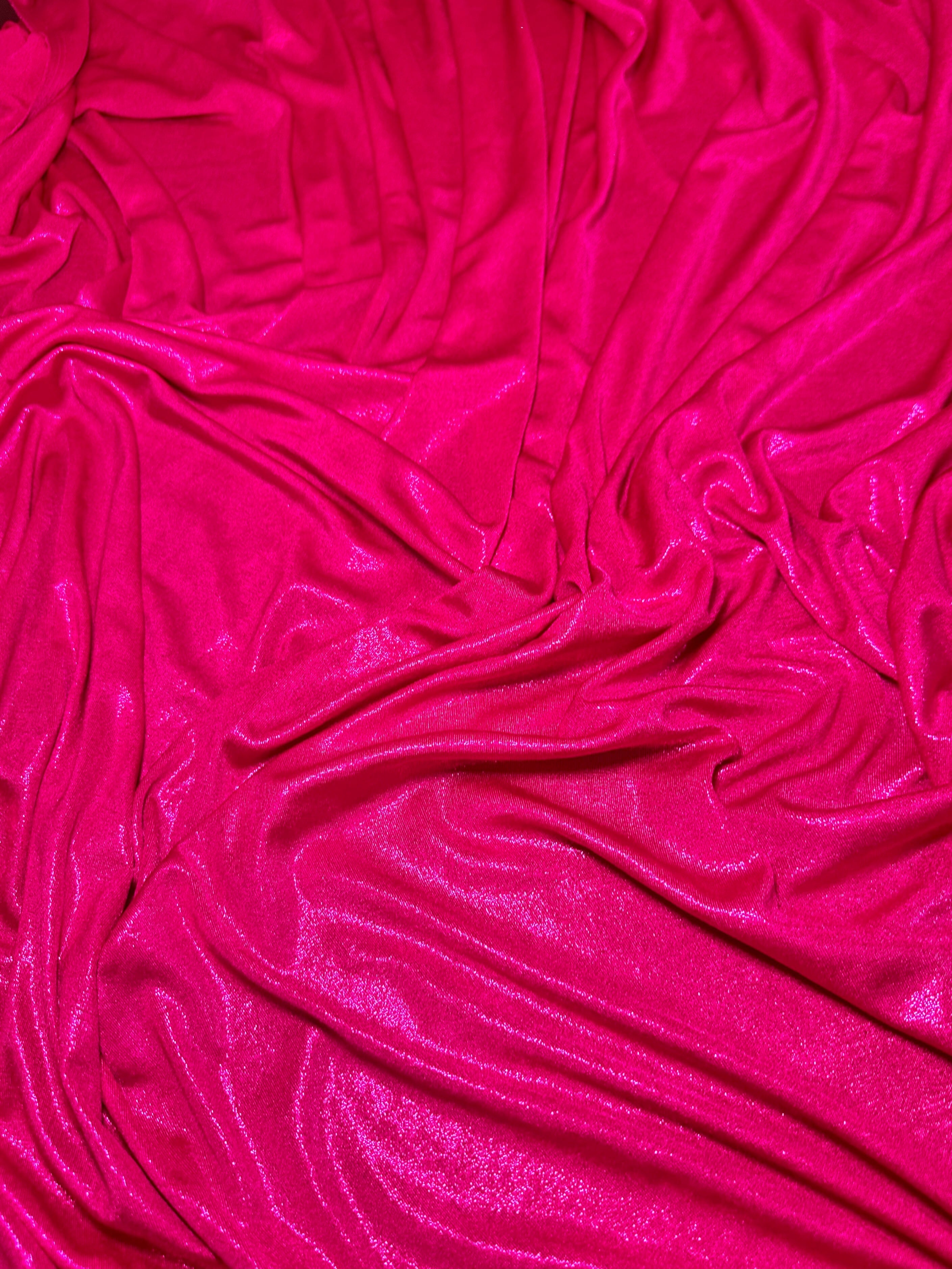 hot pink slinky foiled jersey, pink foiled jersey, dark pink foiled jersey, light pink foiled jersey, foiled jersey for woman, foiled jersey on sale, foiled jersey on discount, best quality foiled jersey 