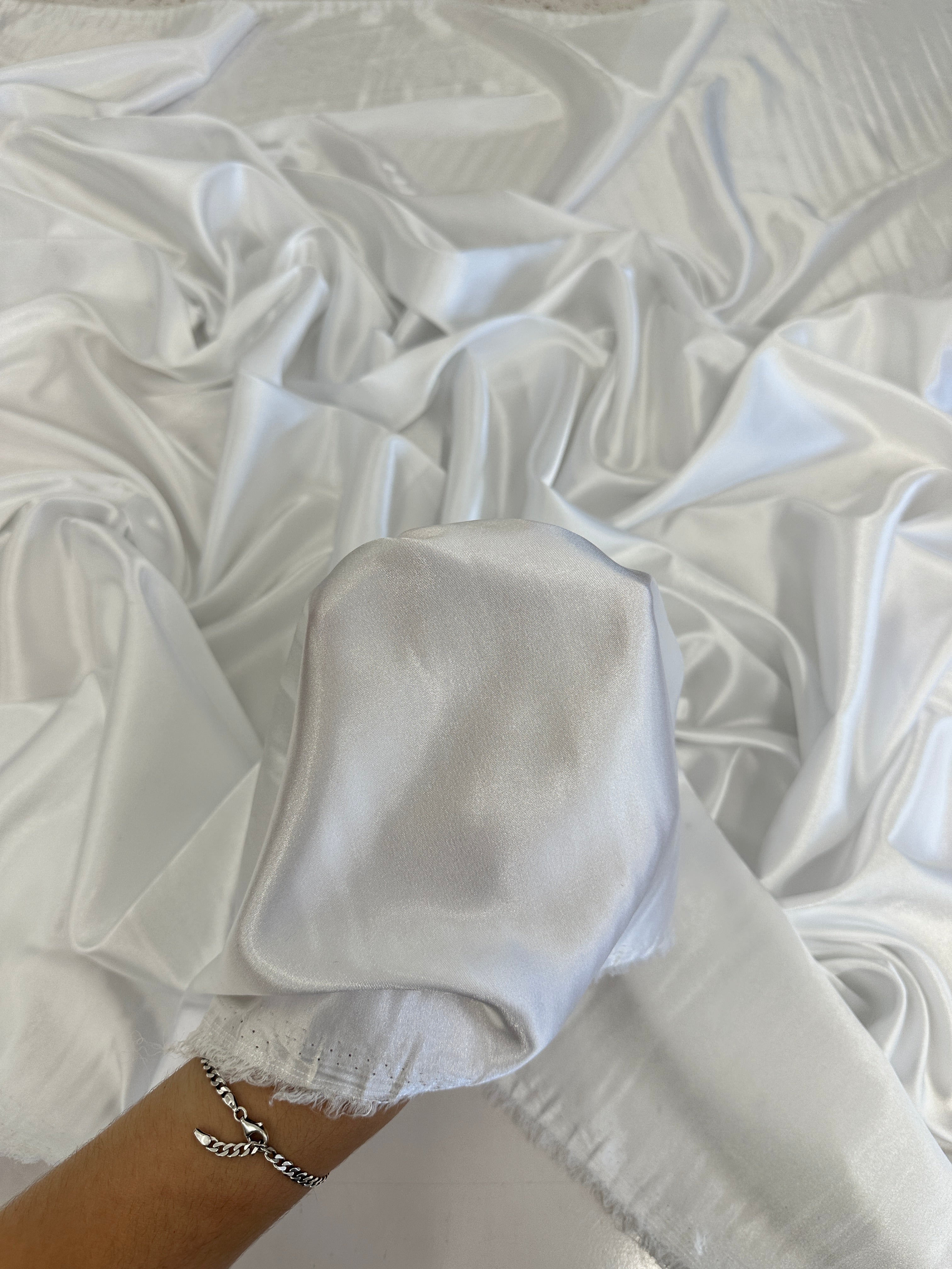 Off White Luxury Silky Satin, Luxury Silky Satin, Silky Satin, Premium Stretch Crepe Back Satin, Satin for Bride, Satin for Women, Satin in Low Price, Cheap Satin, Satin on Sale