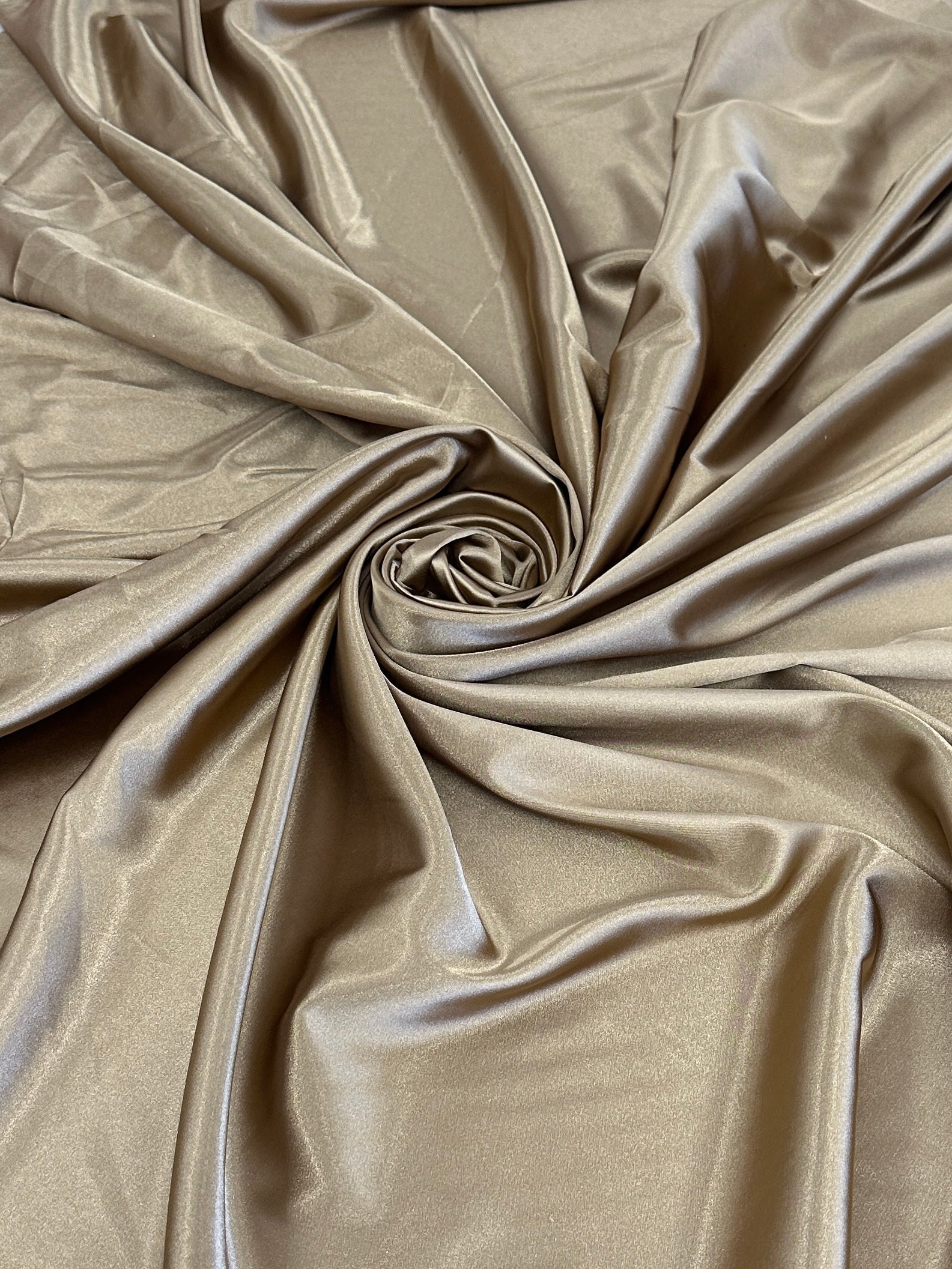 Khaki-Gold Luxury Silky Satin, Luxury Silky Satin, Silky Satin, Premium Stretch Crepe Back Satin, Satin for Bride, Satin for Women, Satin in Low Price, Cheap Satin, Satin on Sale
