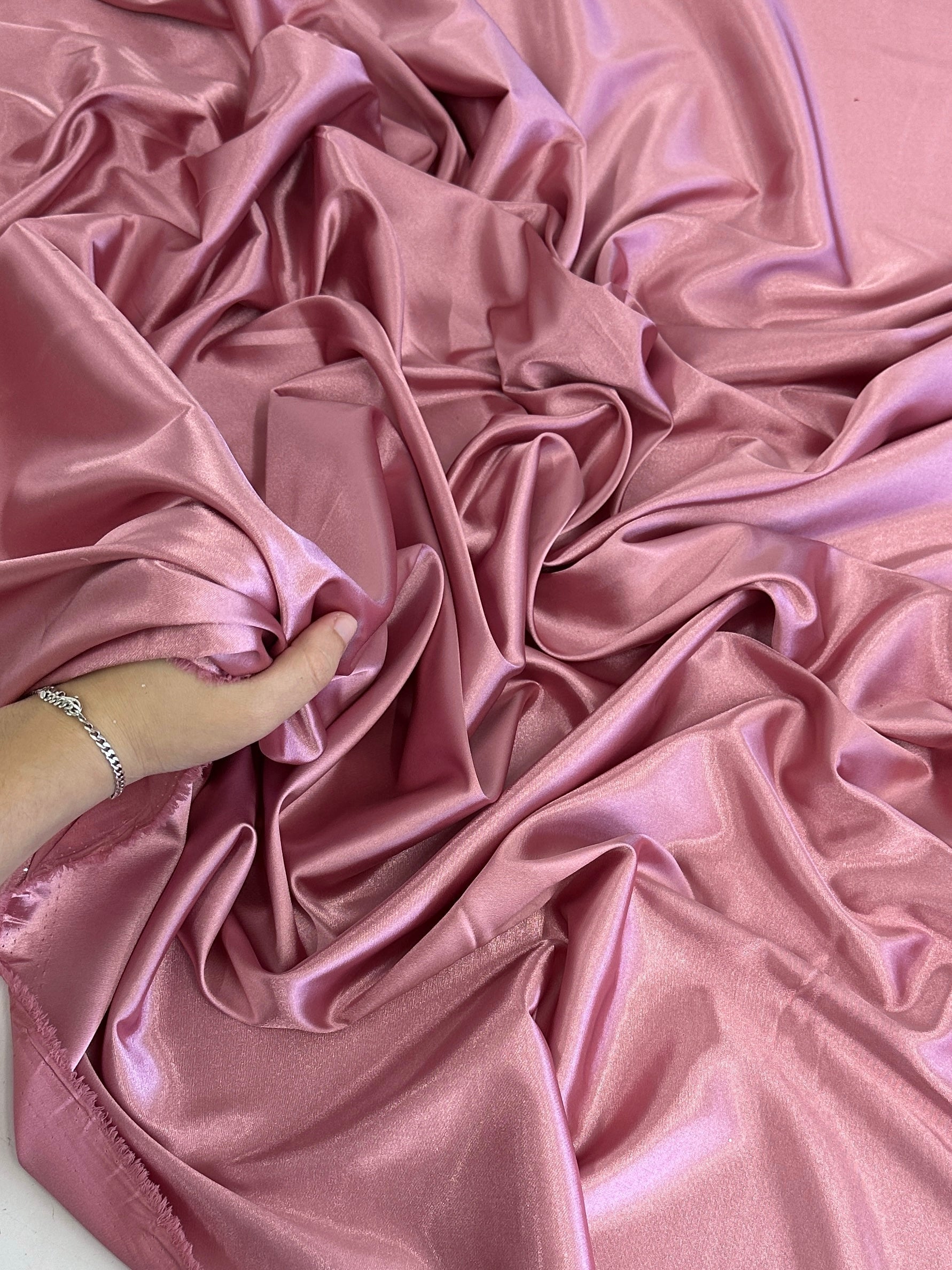 Mauve Luxury Silky Satin, Luxury Silky Satin, Silky Satin, Premium Stretch Crepe Back Satin, Satin for Bride, Satin for Women, Satin in Low Price, Cheap Satin, Satin on Sale