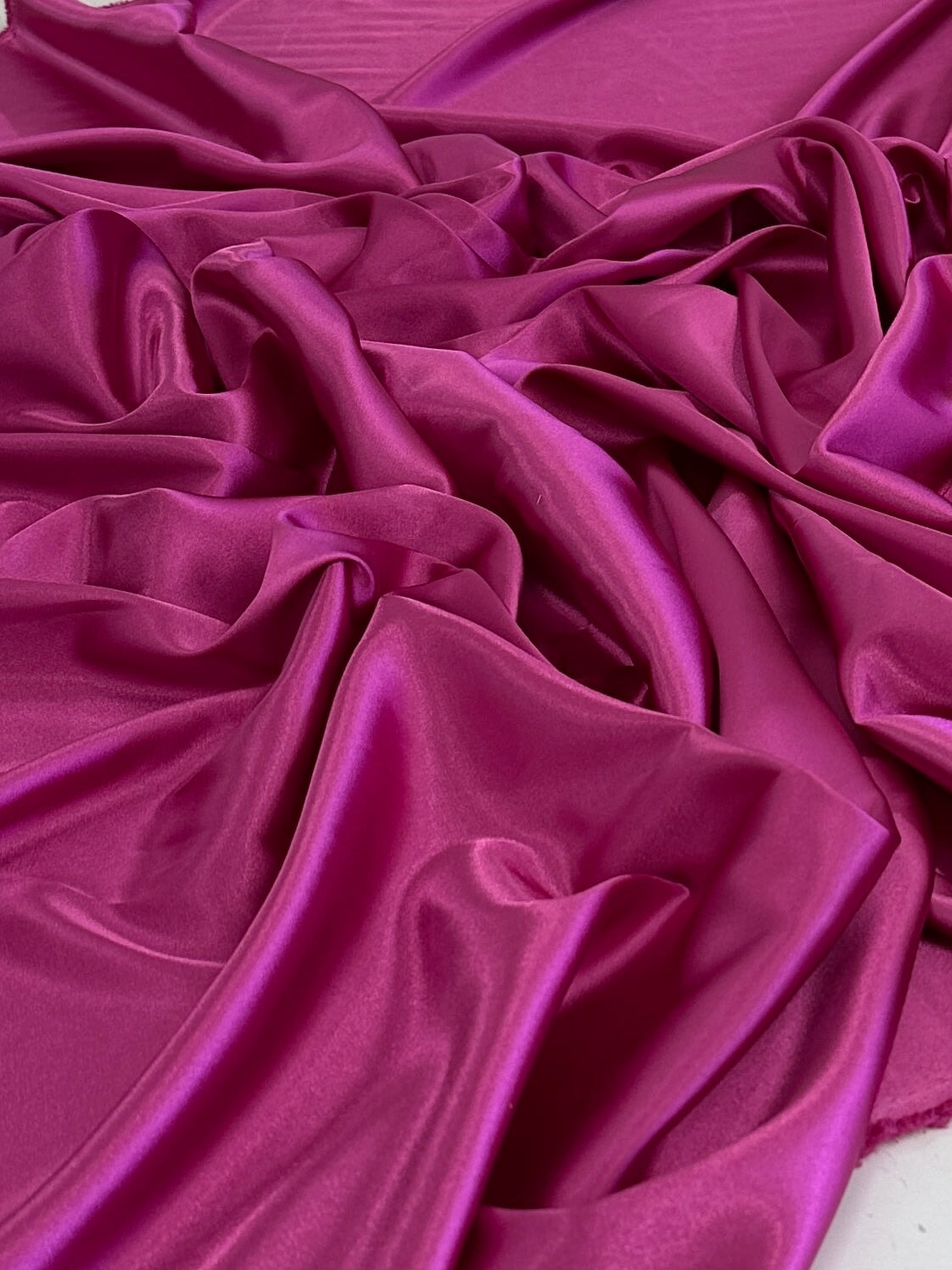 Fuchsia Luxury Silky Satin, Luxury Silky Satin, Silky Satin, Premium Stretch Crepe Back Satin, Satin for Bride, Satin for Women, Satin in Low Price, Cheap Satin, Satin on Sale