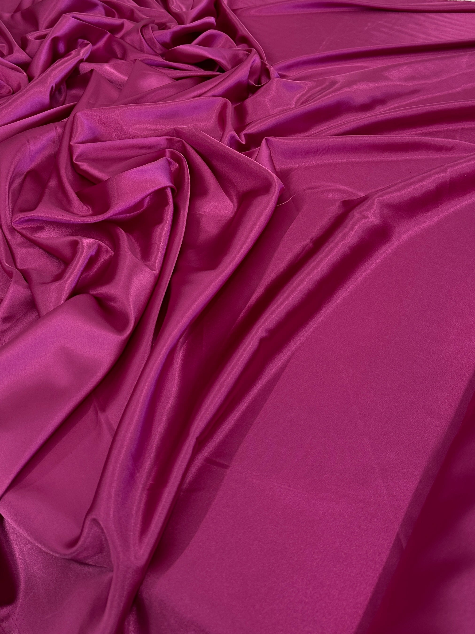 Fuchsia Luxury Silky Satin, Luxury Silky Satin, Silky Satin, Premium Stretch Crepe Back Satin, Satin for Bride, Satin for Women, Satin in Low Price, Cheap Satin, Satin on Sale