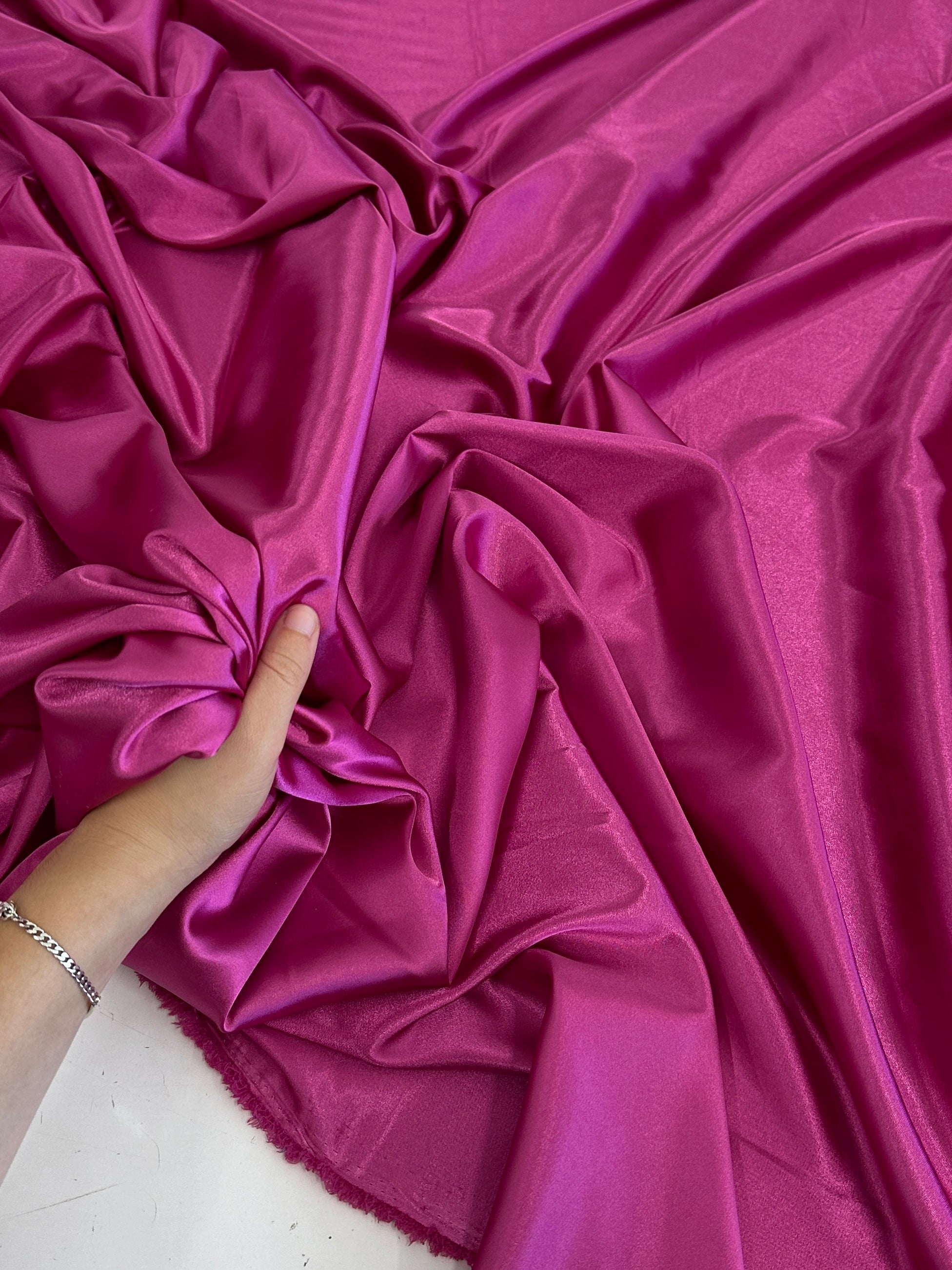 Fuchsia Luxury Silky Satin, Shop Fabrics Online, Sewing, Fabric Store, Sewing Store, Cheap Fabric Store, Kiki Textiles, Textile by the Yard