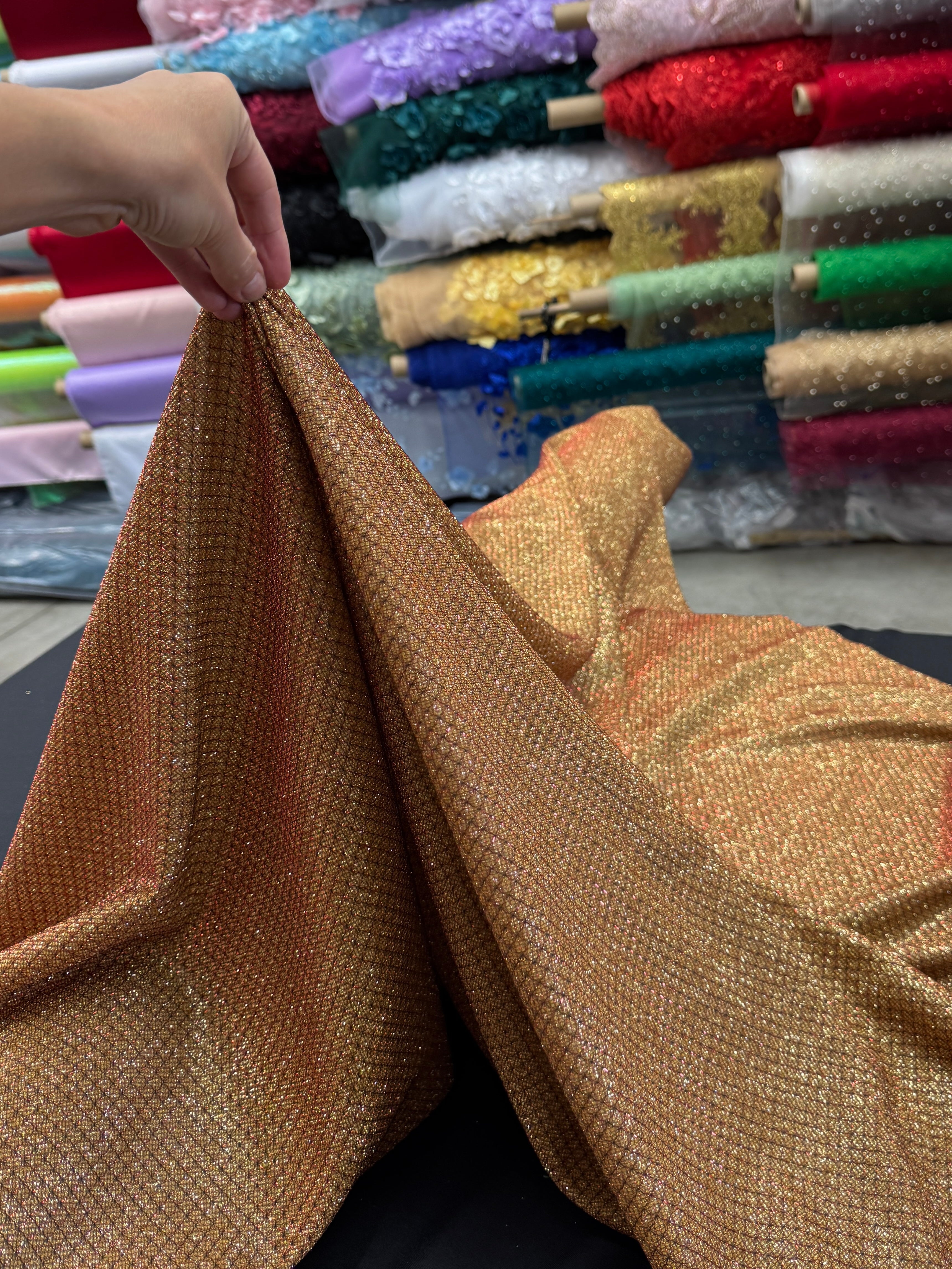 Antique Gold Crackle Shimmery Lurex, Fabric Store, Sewing Store, Cheap Fabric Store, Kiki Textiles, Textile by the Yard