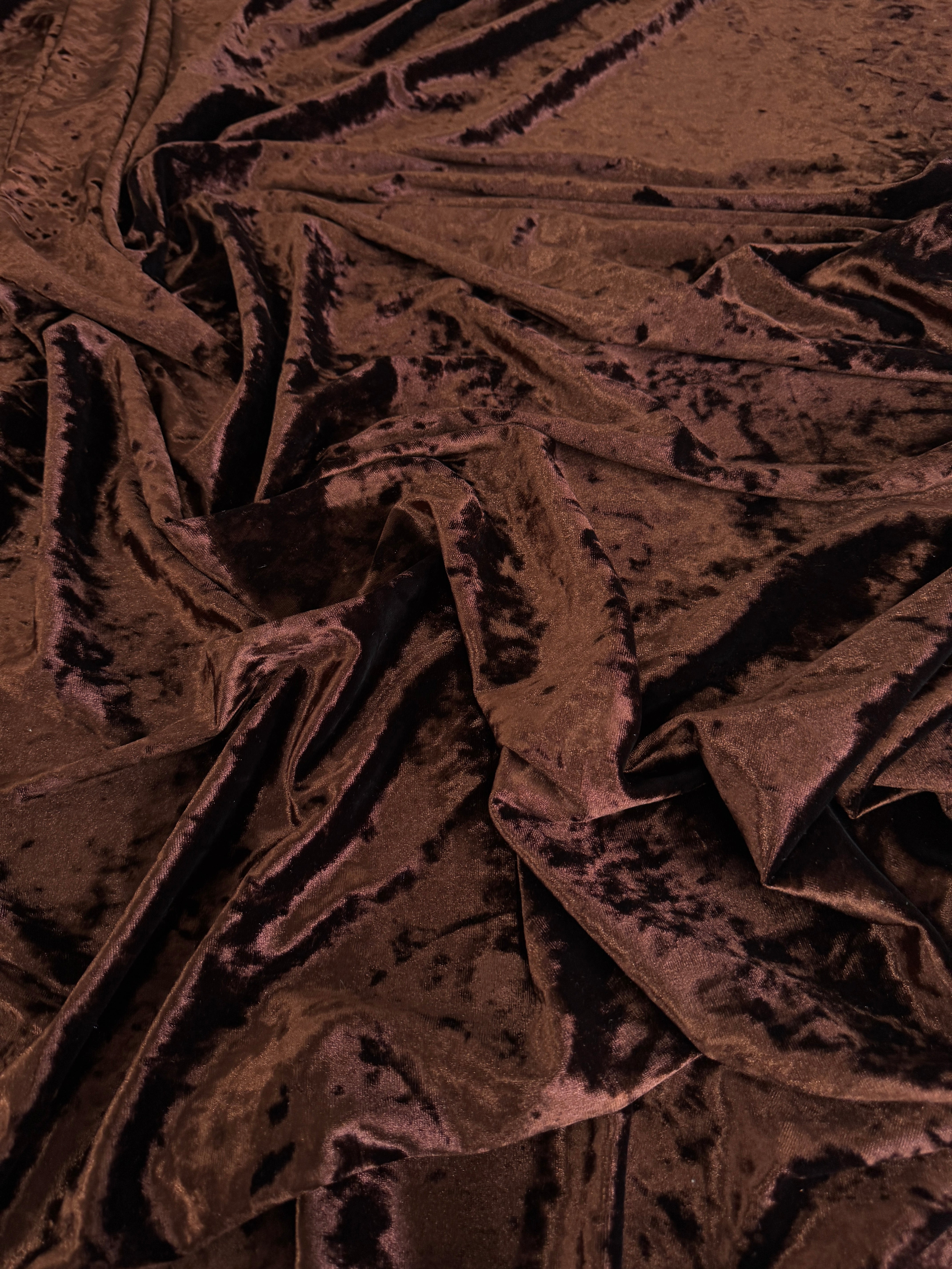 Chocolate Brown Stretch Crushed Velvet, Crushed Velvet Fabric, Stretch Velvet Fabric, Velvet Stretch Fabric, Crushed Velvet Stretch, Soft Velvet Fabric, Luxury Velvet Fabric