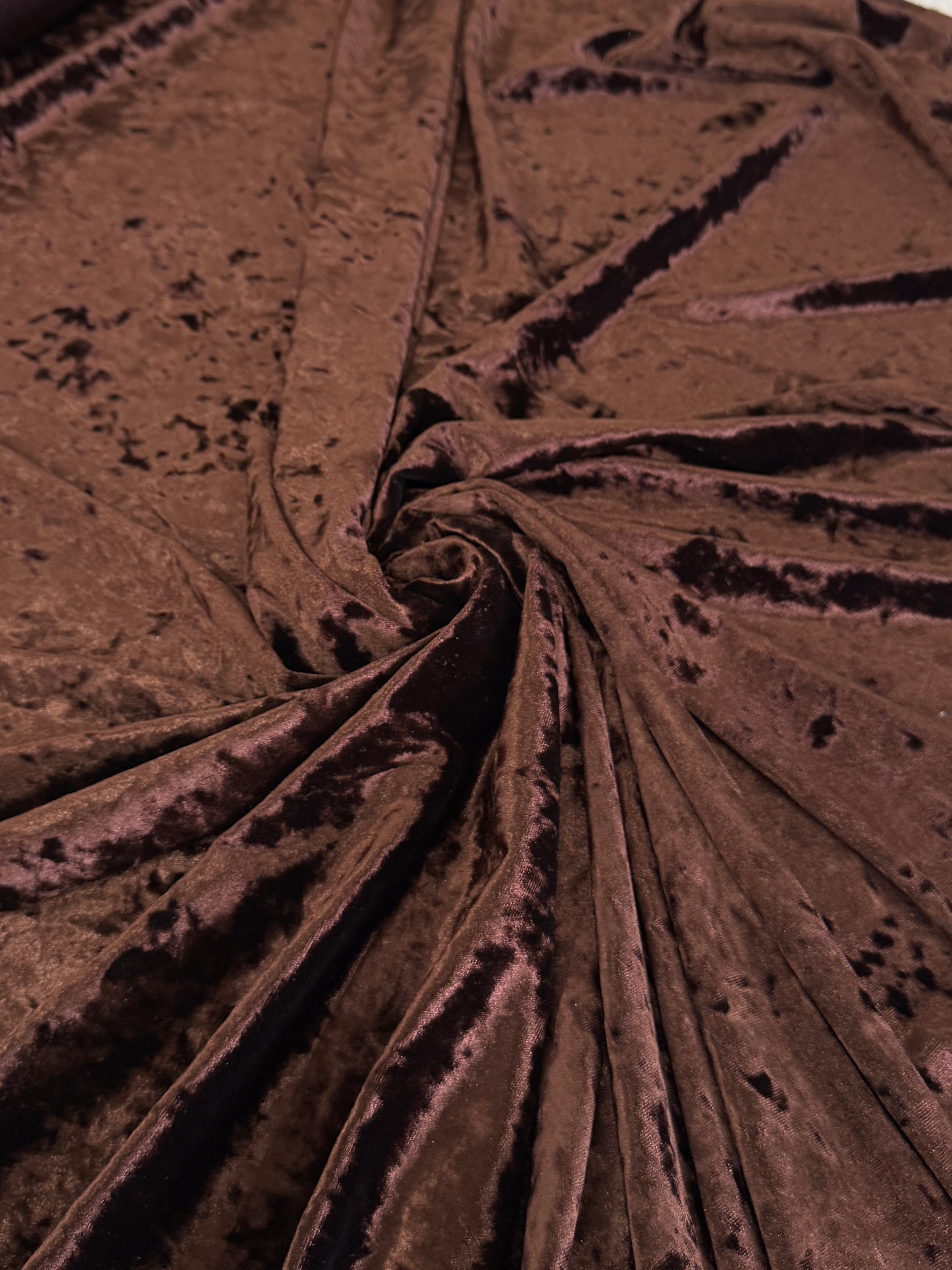 Chocolate Brown Stretch Crushed Velvet, Crushed Velvet Fabric, Stretch Velvet Fabric, Velvet Stretch Fabric, Crushed Velvet Stretch, Soft Velvet Fabric, Luxury Velvet Fabric